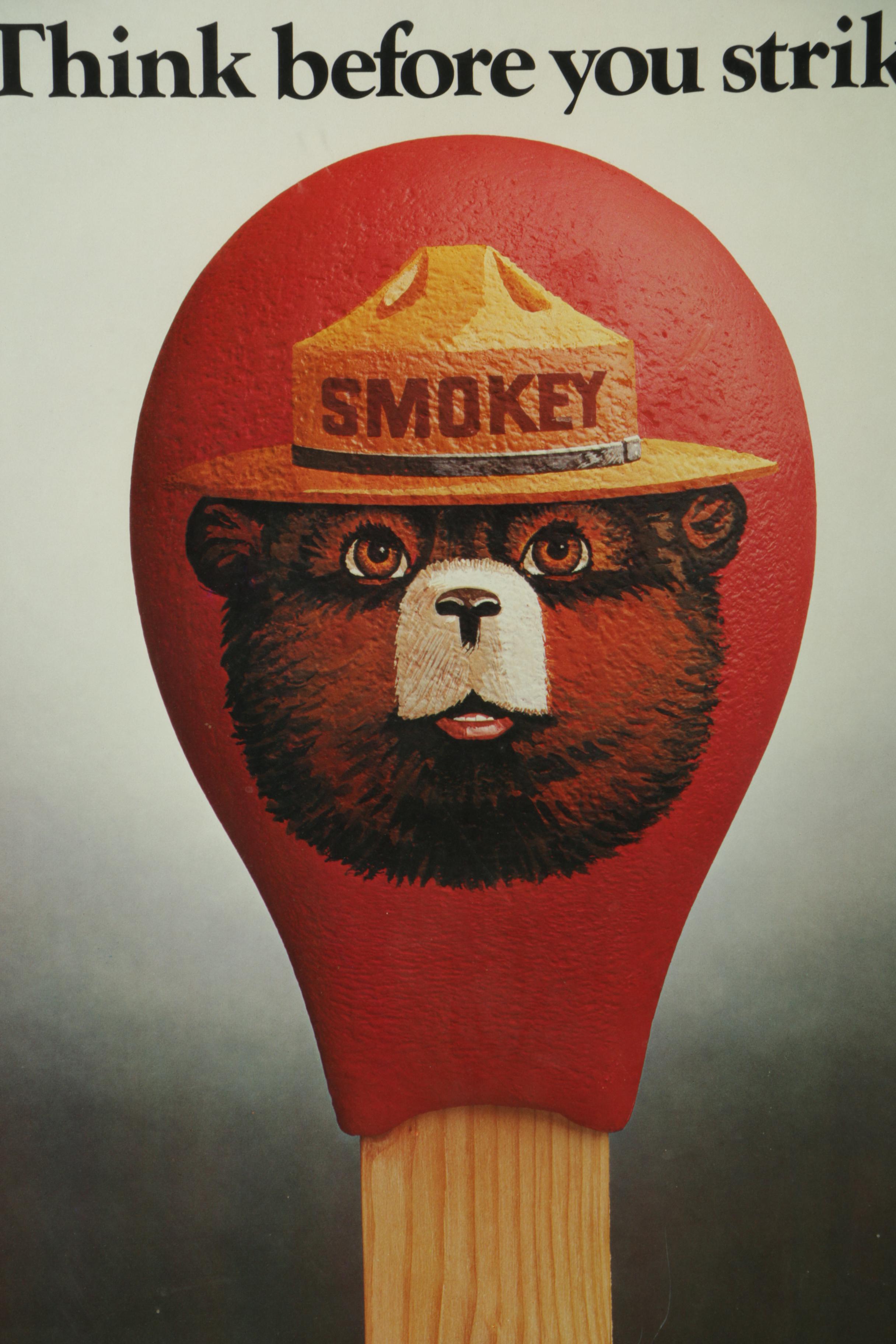 Smokey the Bear "Think Before You Strike" Poster