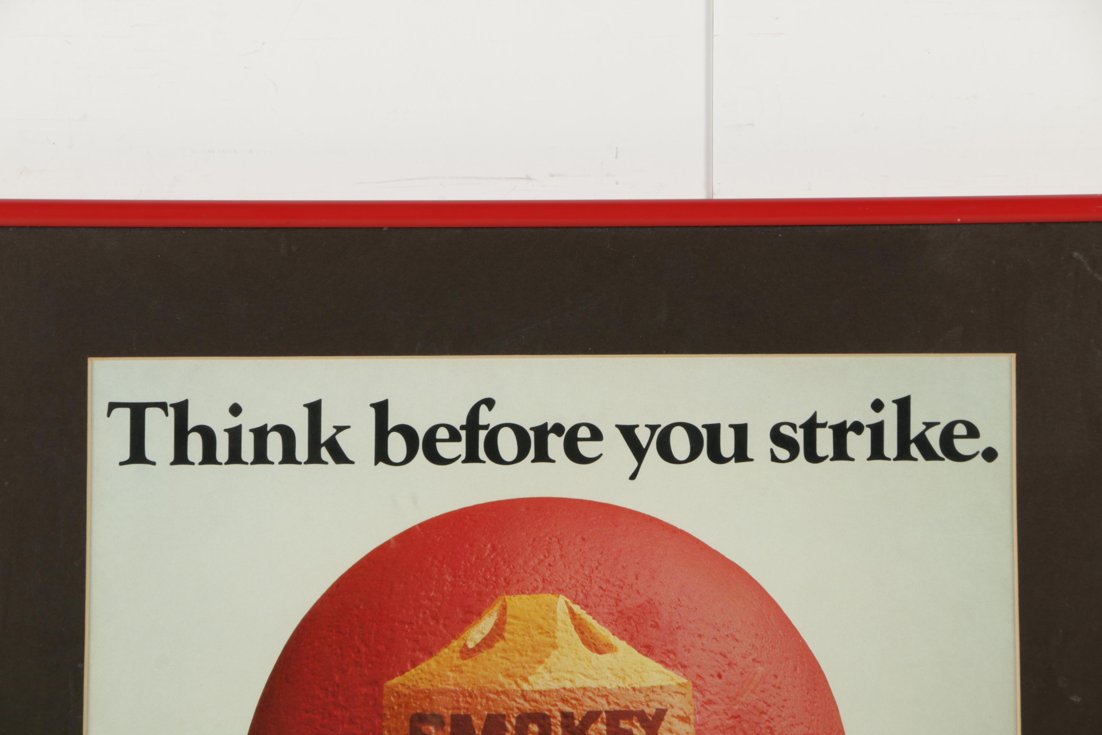 Smokey the Bear "Think Before You Strike" Poster