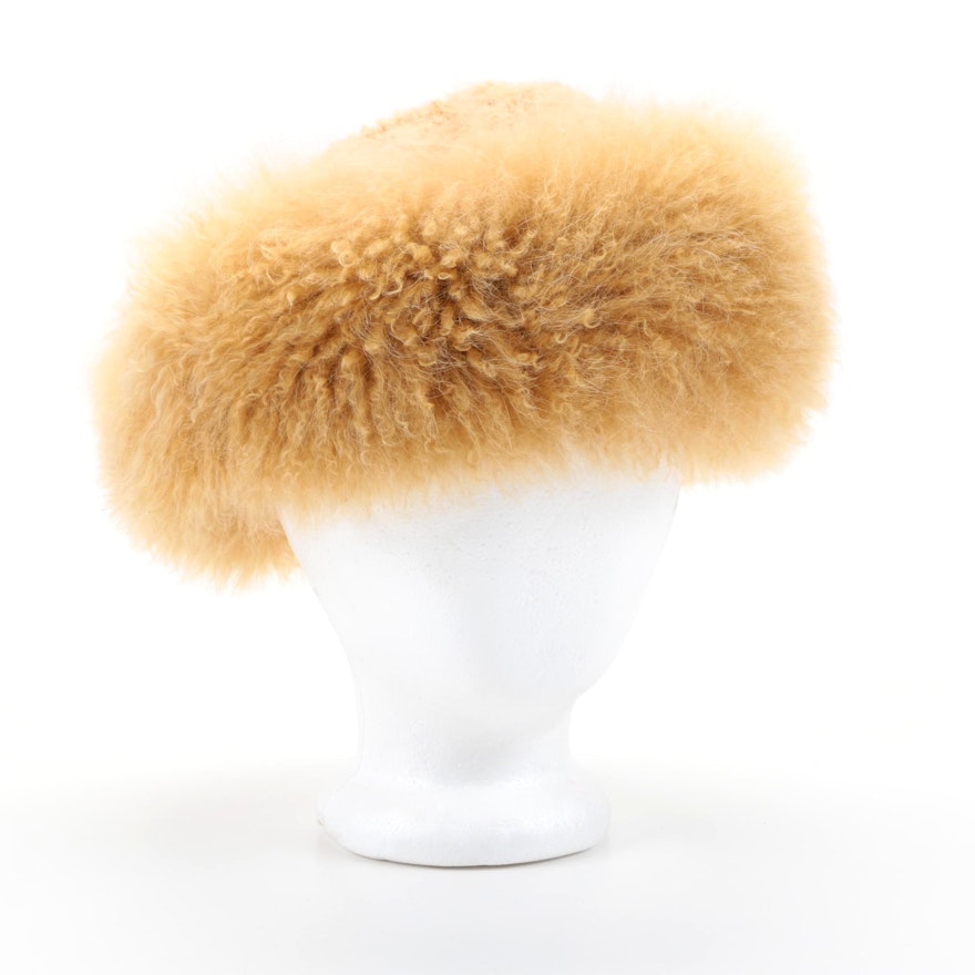 Alpaca Fur Trimmed Hat