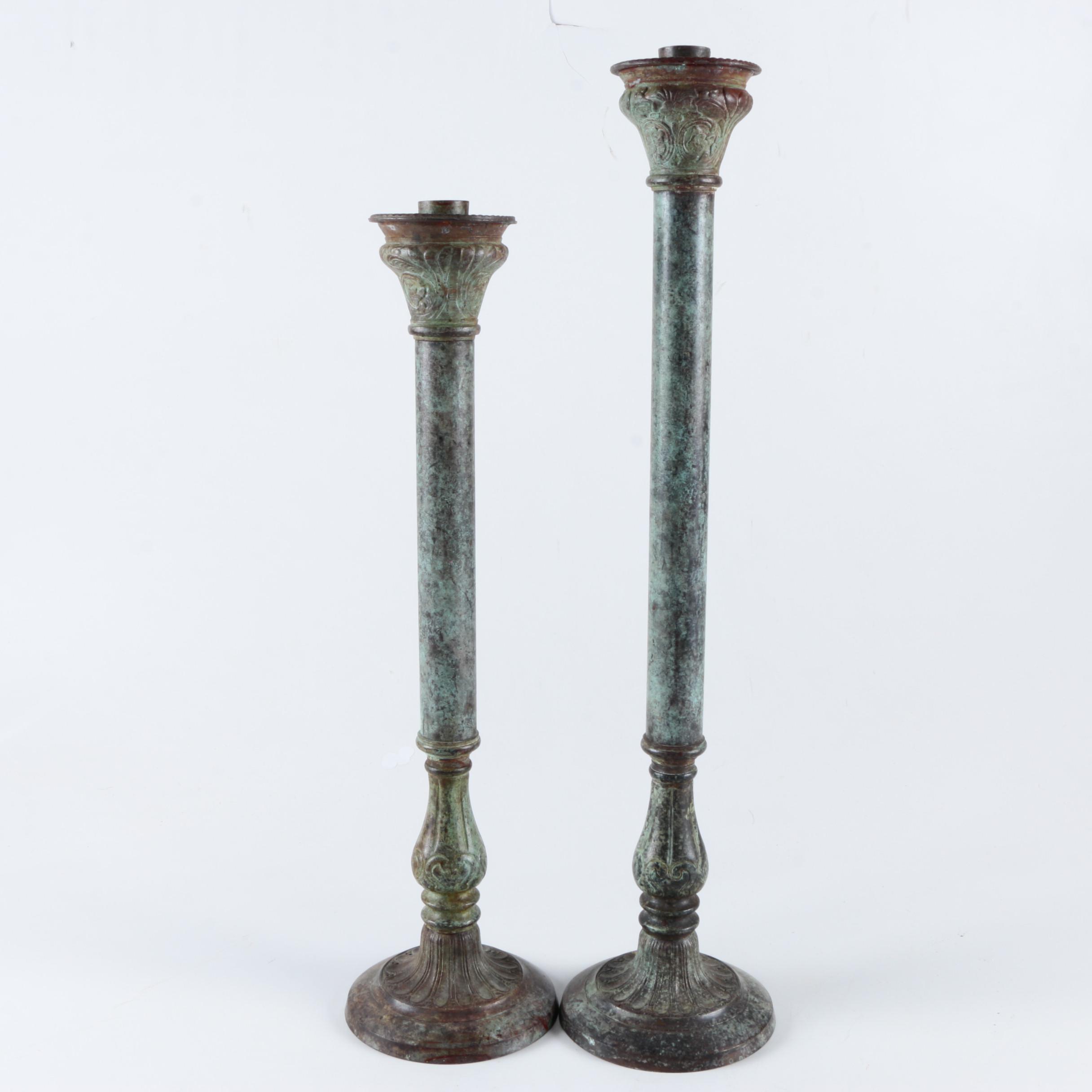 Indian Copper Candlesticks