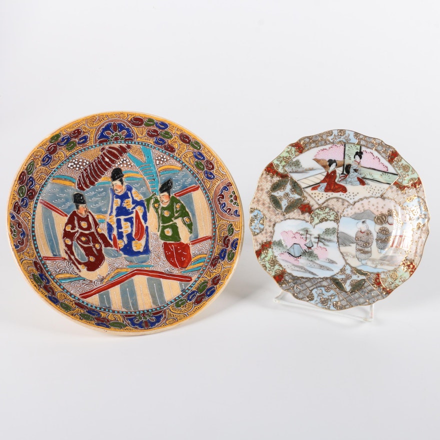 Decorative Hand Painted Moriage Japanese Plates