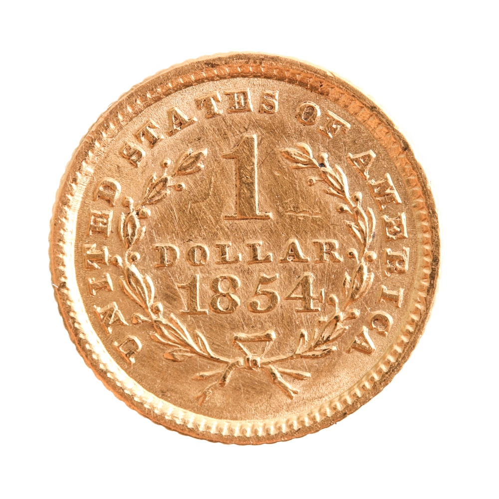 1854 Liberty Head Gold Dollar