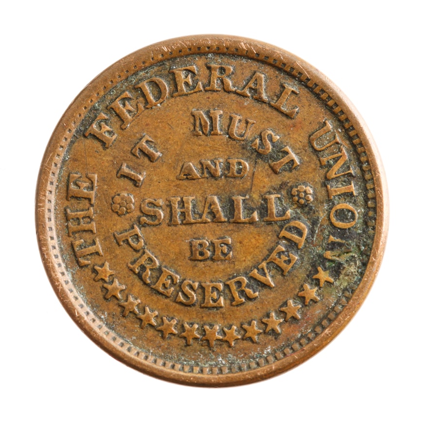 1863 Federal Union Army Navy Civil War Token