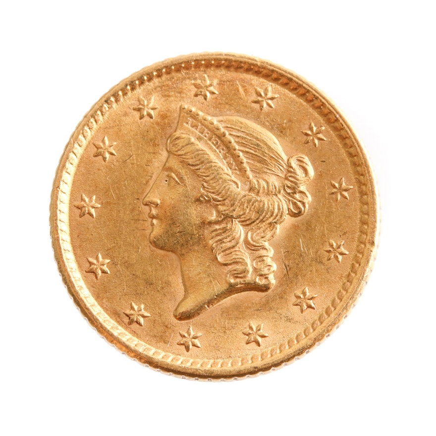 1852 Liberty Head Gold Dollar 'Closed Wreath'