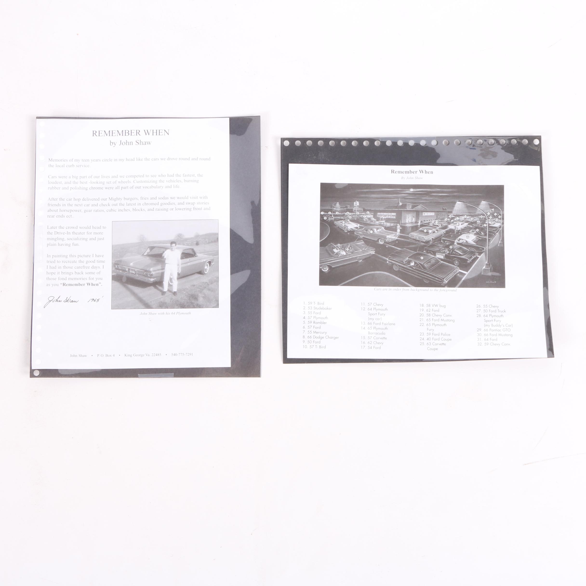 John Shaw Offset Lithograph "Remember When"