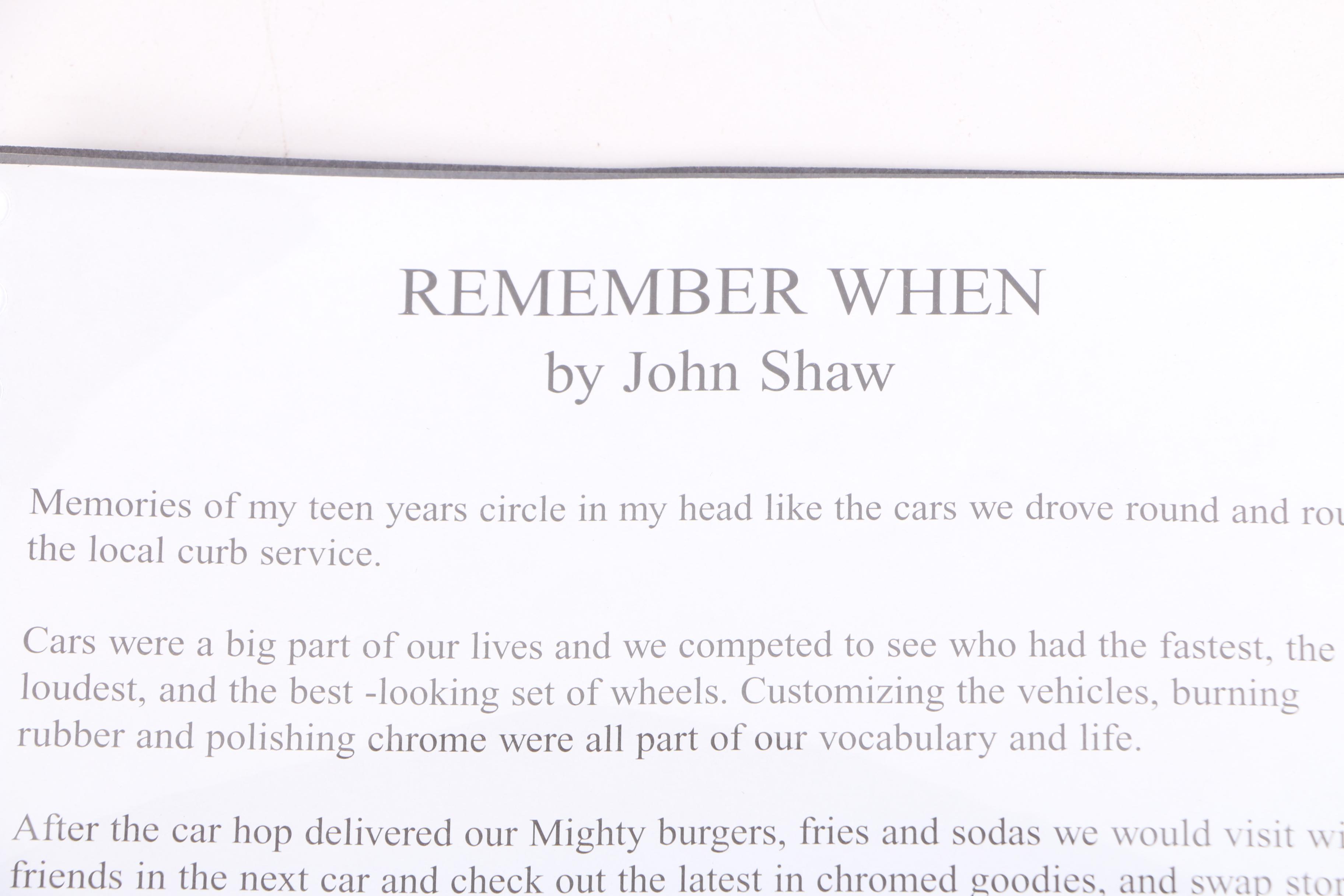 John Shaw Offset Lithograph "Remember When"