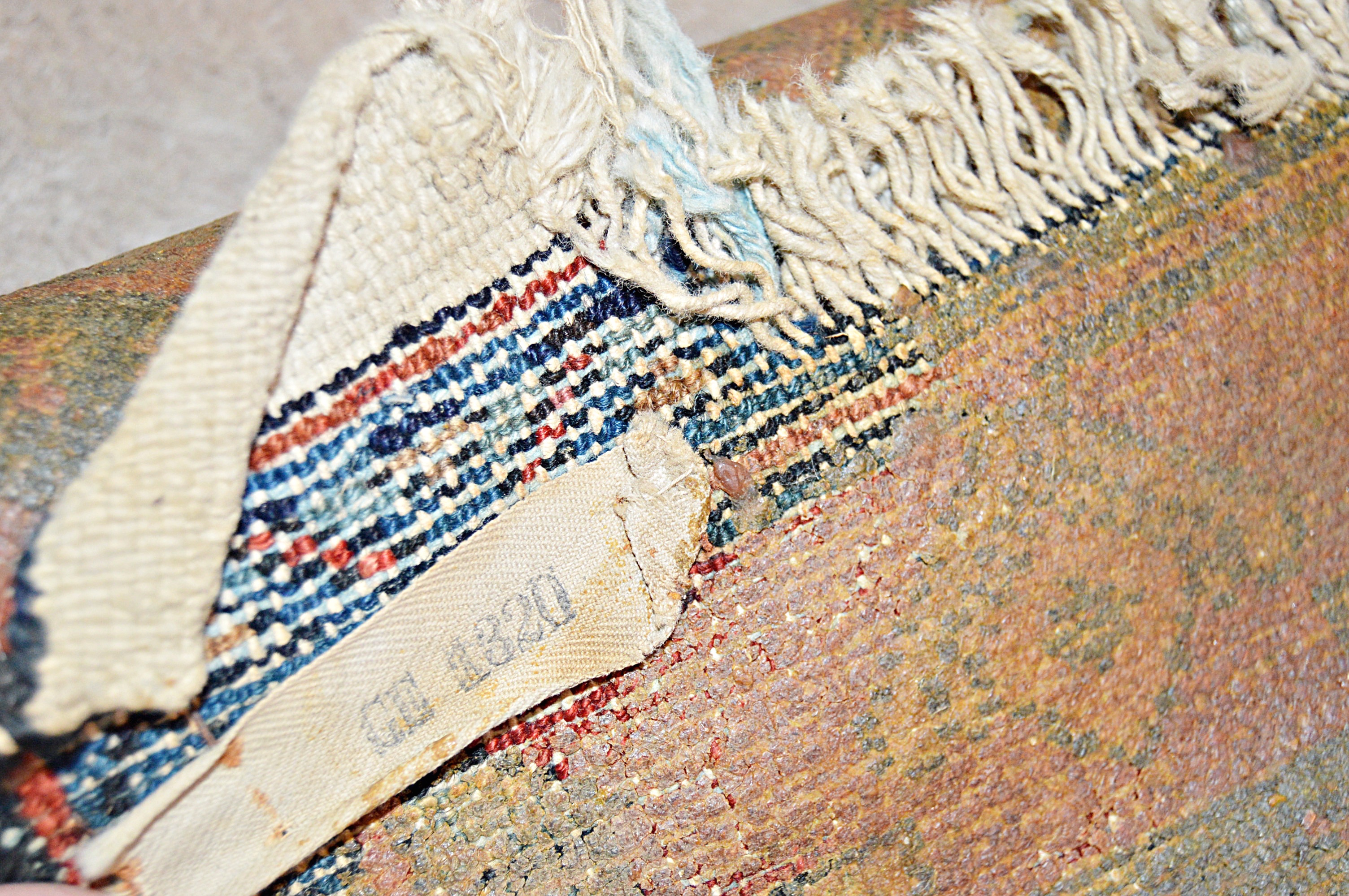 Antique Hand-Knotted Malayer Sarouk Wool Accent Rug