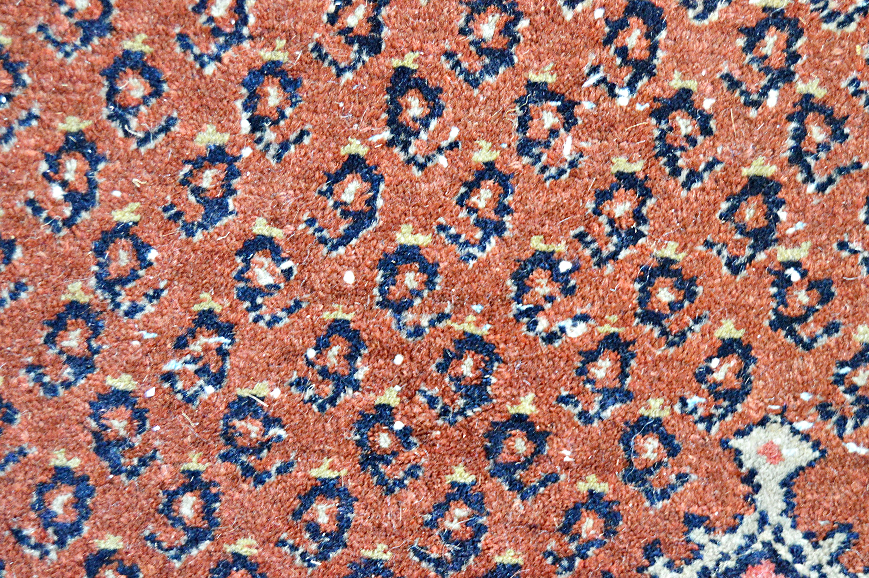 Semi-Antique Hand-Knotted Persian Mir Wool Accent Rug