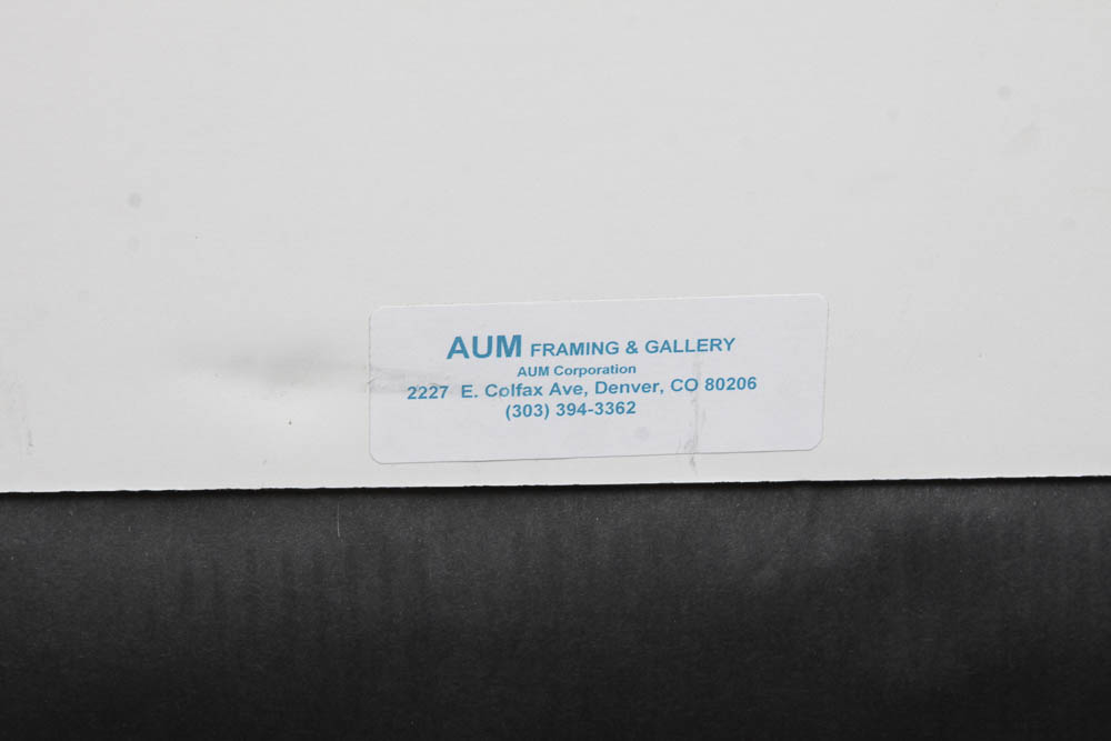 Kim English Framed Oil Painting of a Street Market