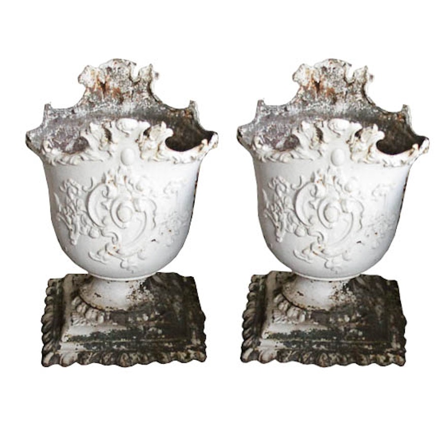 Antique Cast Iron Garden Urns