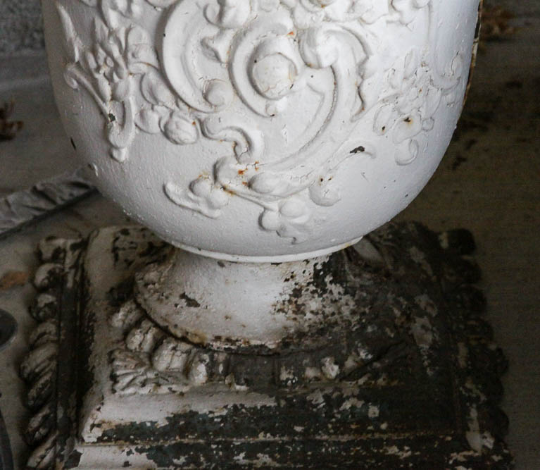 Antique Cast Iron Garden Urns