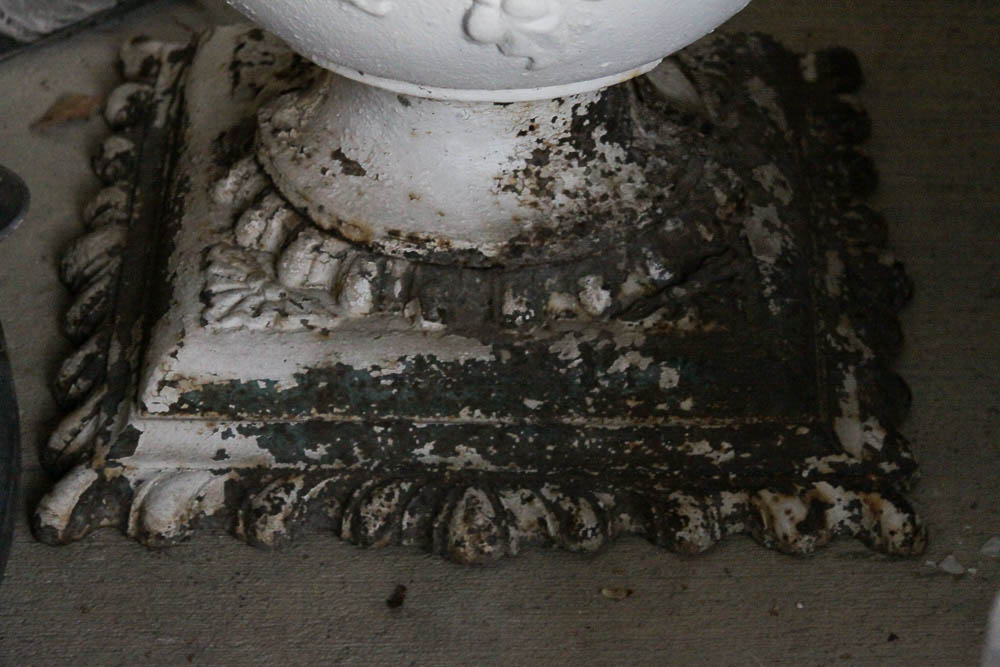 Antique Cast Iron Garden Urns