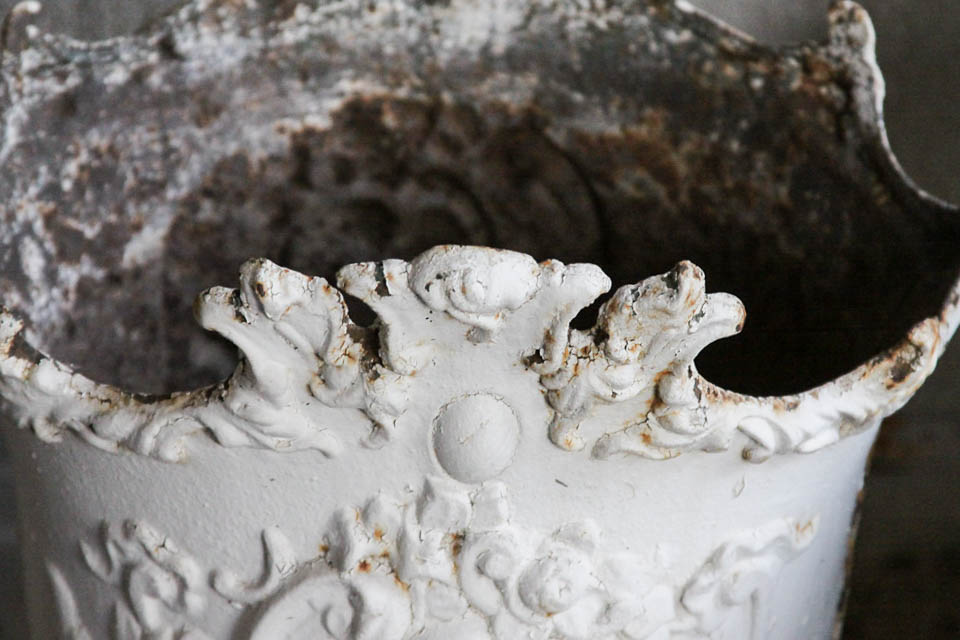 Antique Cast Iron Garden Urns