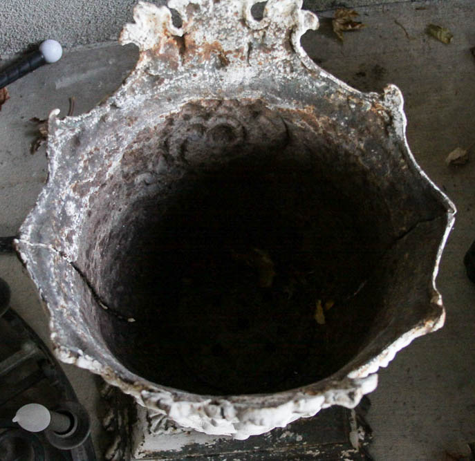 Antique Cast Iron Garden Urns