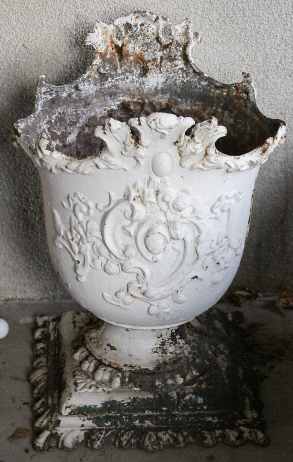 Antique Cast Iron Garden Urns