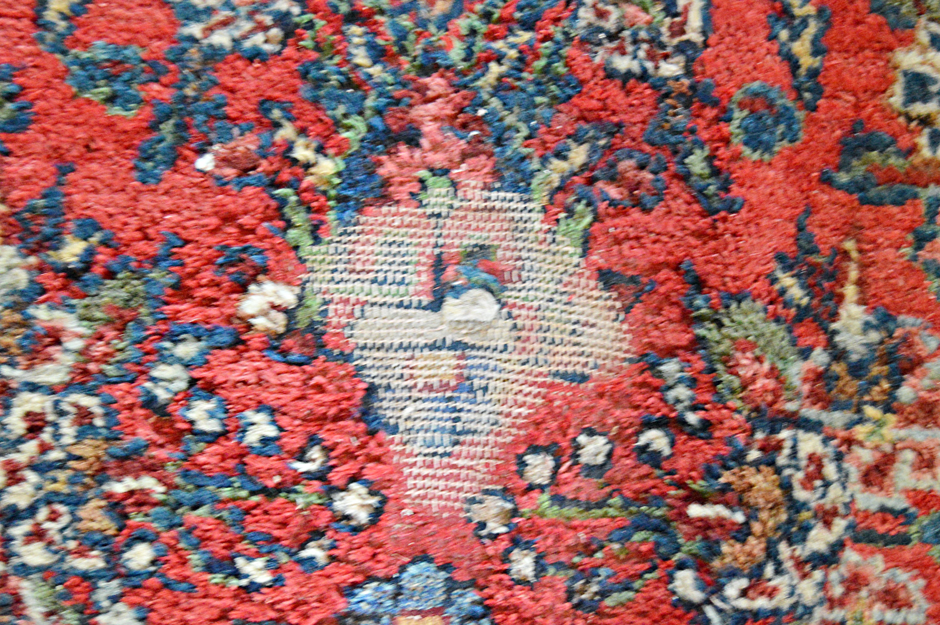 Semi-Antique Hand-Knotted Malayer Sarouk Wool Carpet Runner