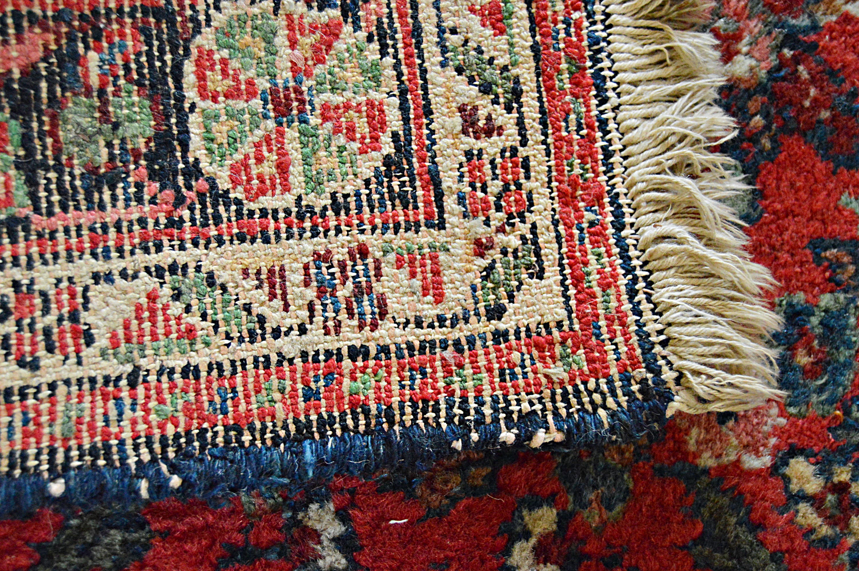 Semi-Antique Hand-Knotted Malayer Sarouk Wool Carpet Runner