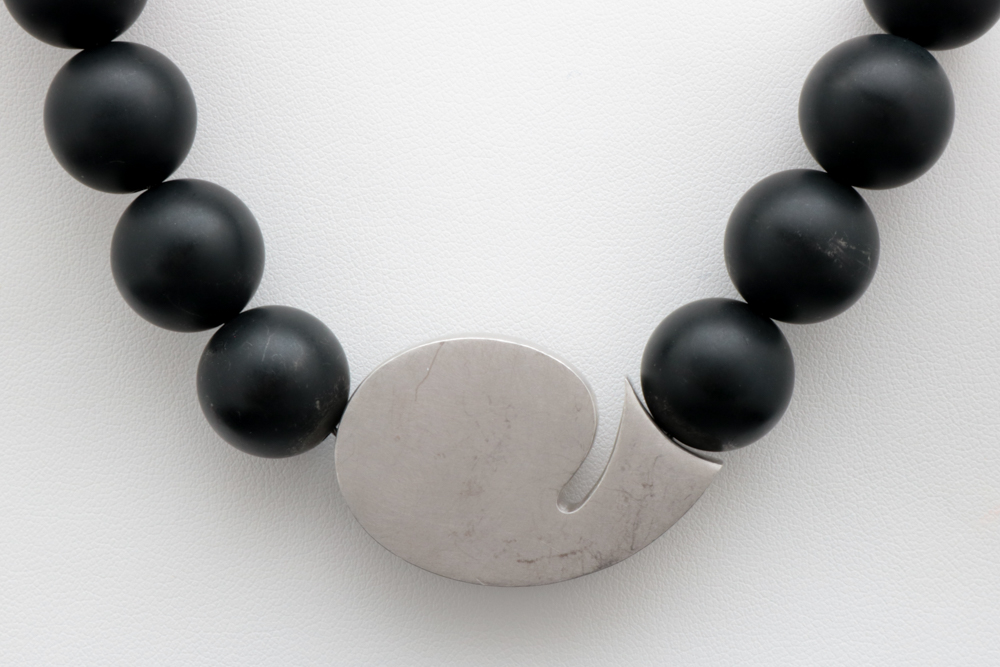 Bastian Sterling Silver and Black Onyx Bead Necklace