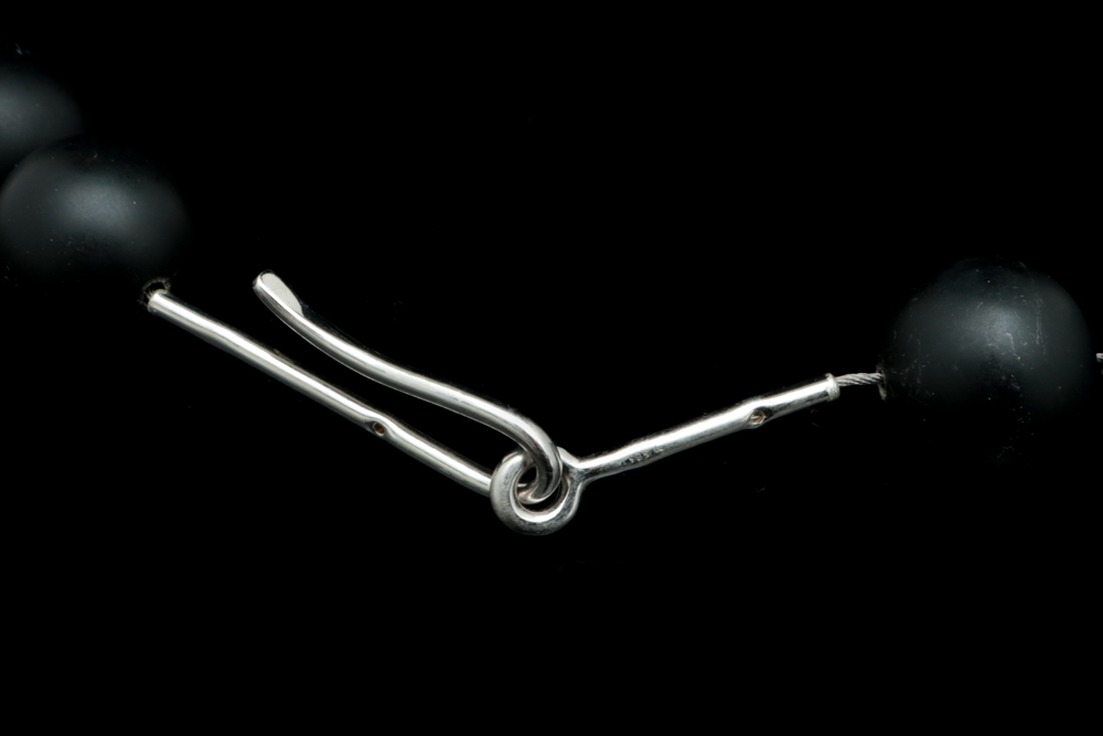 Bastian Sterling Silver and Black Onyx Bead Necklace