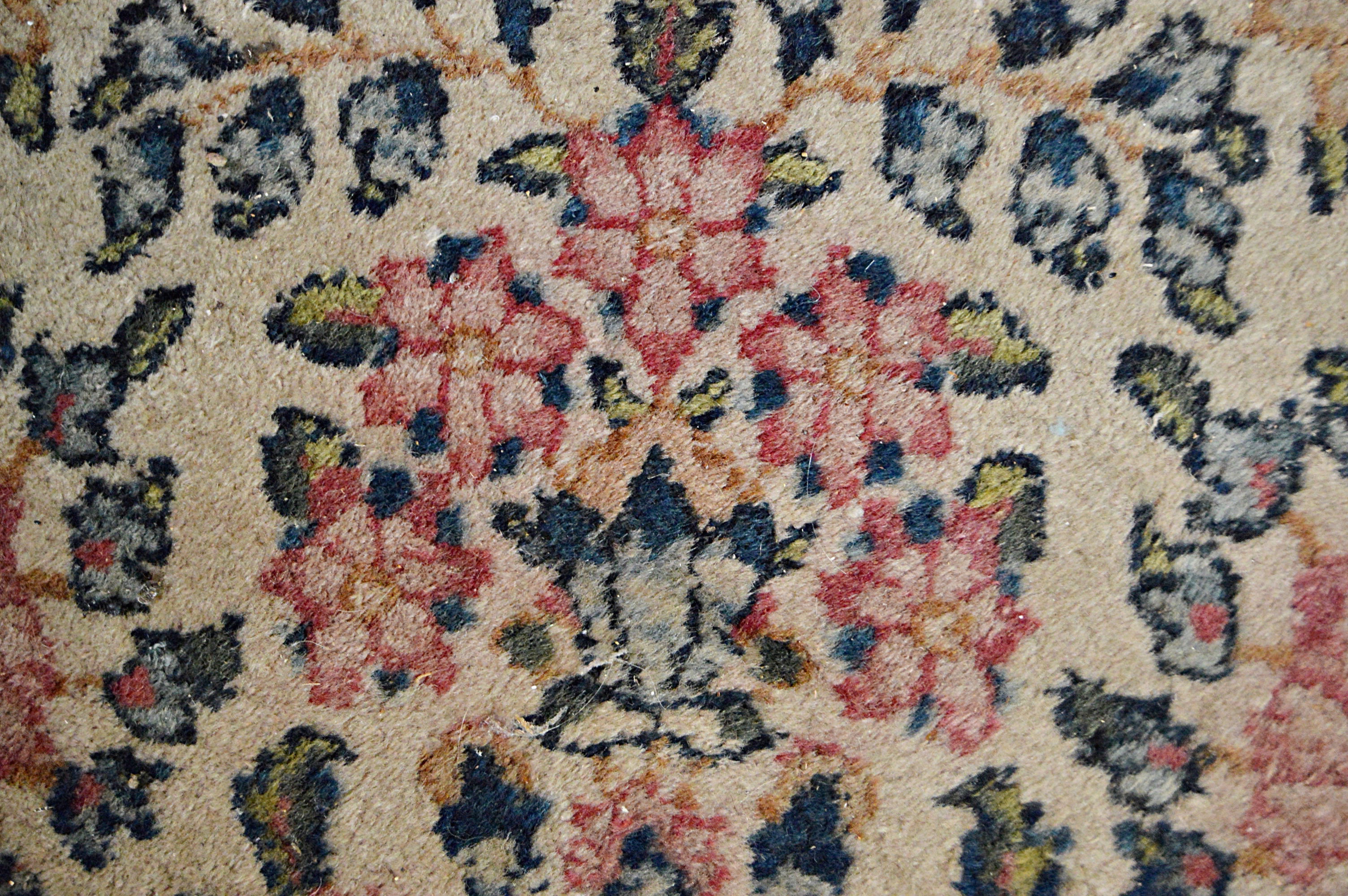 Semi-Antique Hand-Knotted Persian Kerman Accent Rug