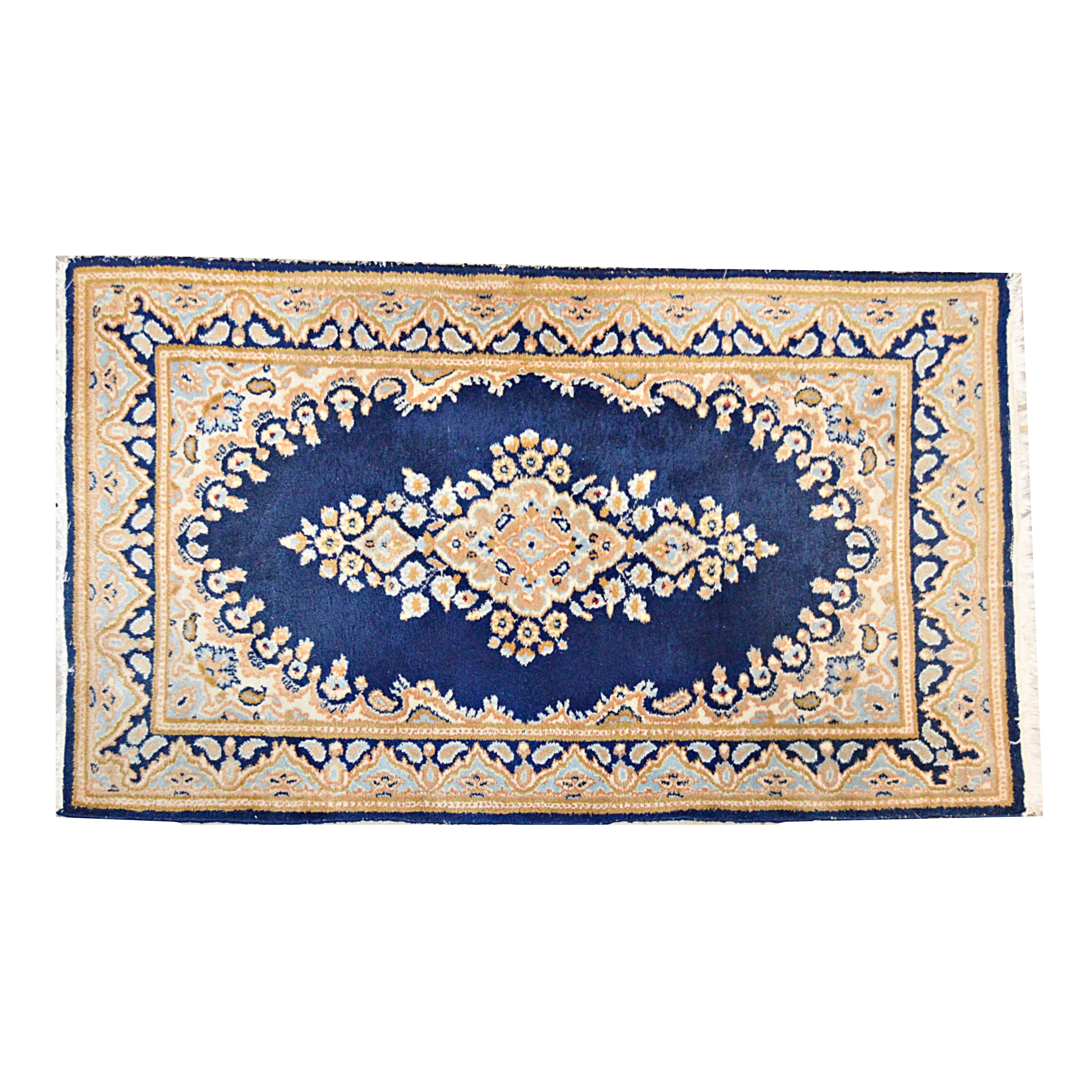 Semi-Antique Hand-Knotted Persian Wool Accent Rug