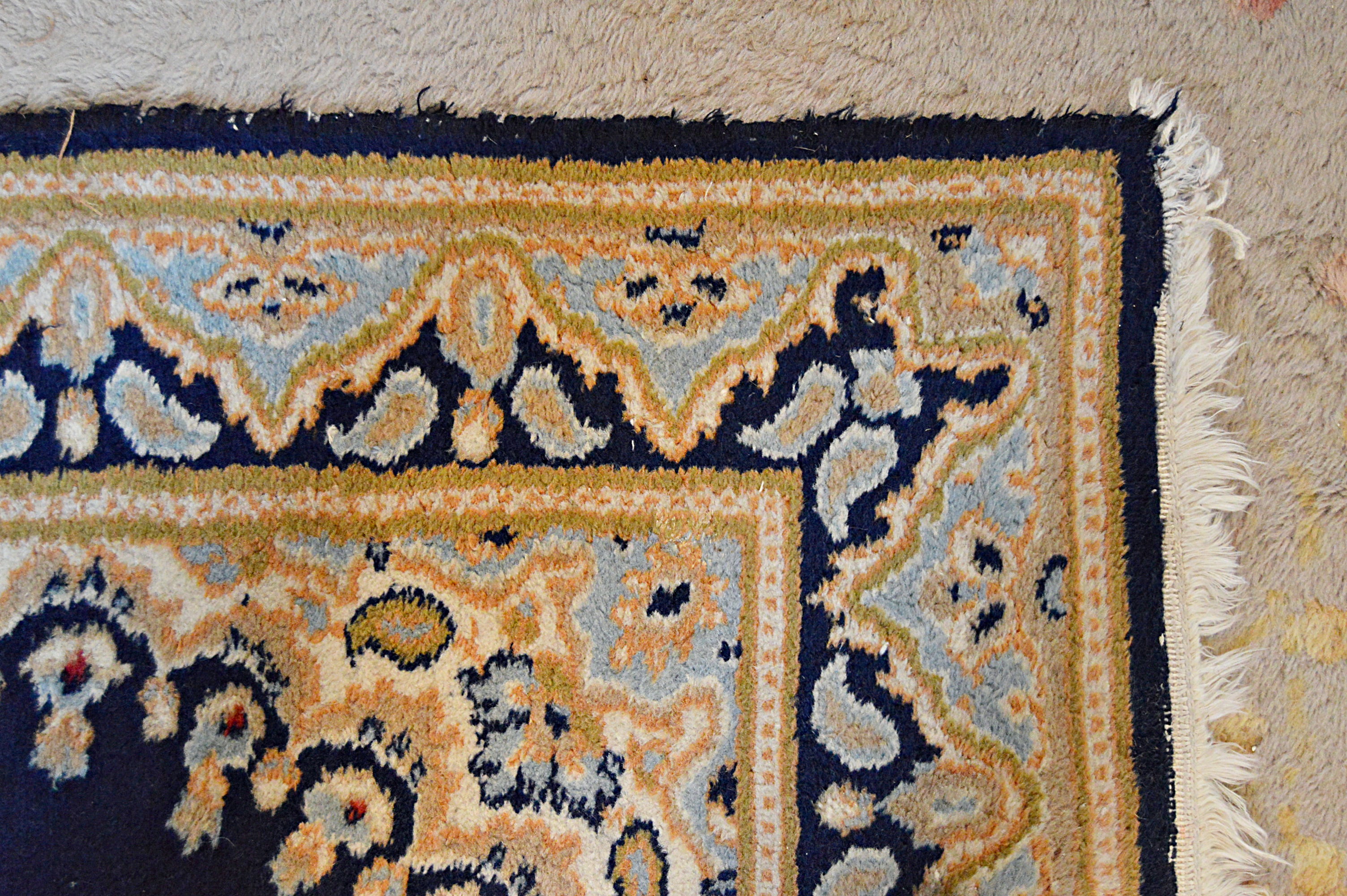 Semi-Antique Hand-Knotted Persian Wool Accent Rug