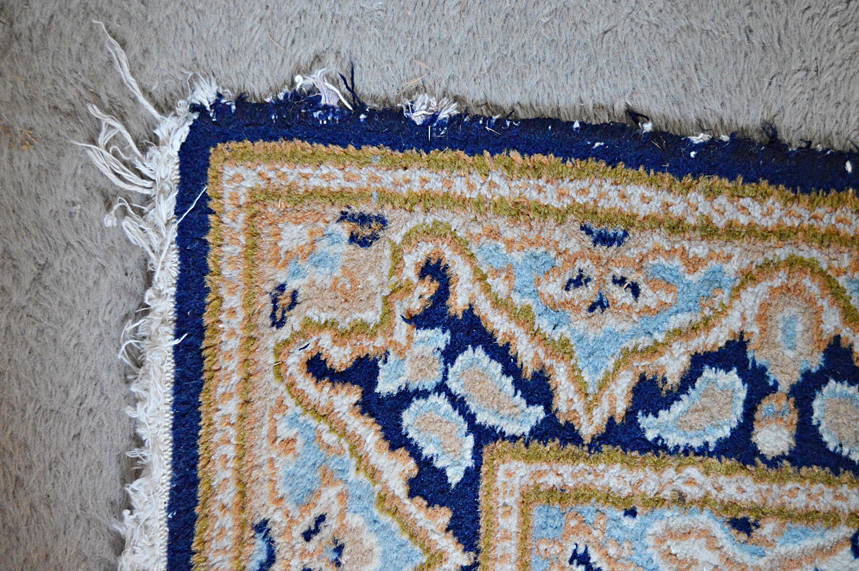 Semi-Antique Hand-Knotted Persian Wool Accent Rug