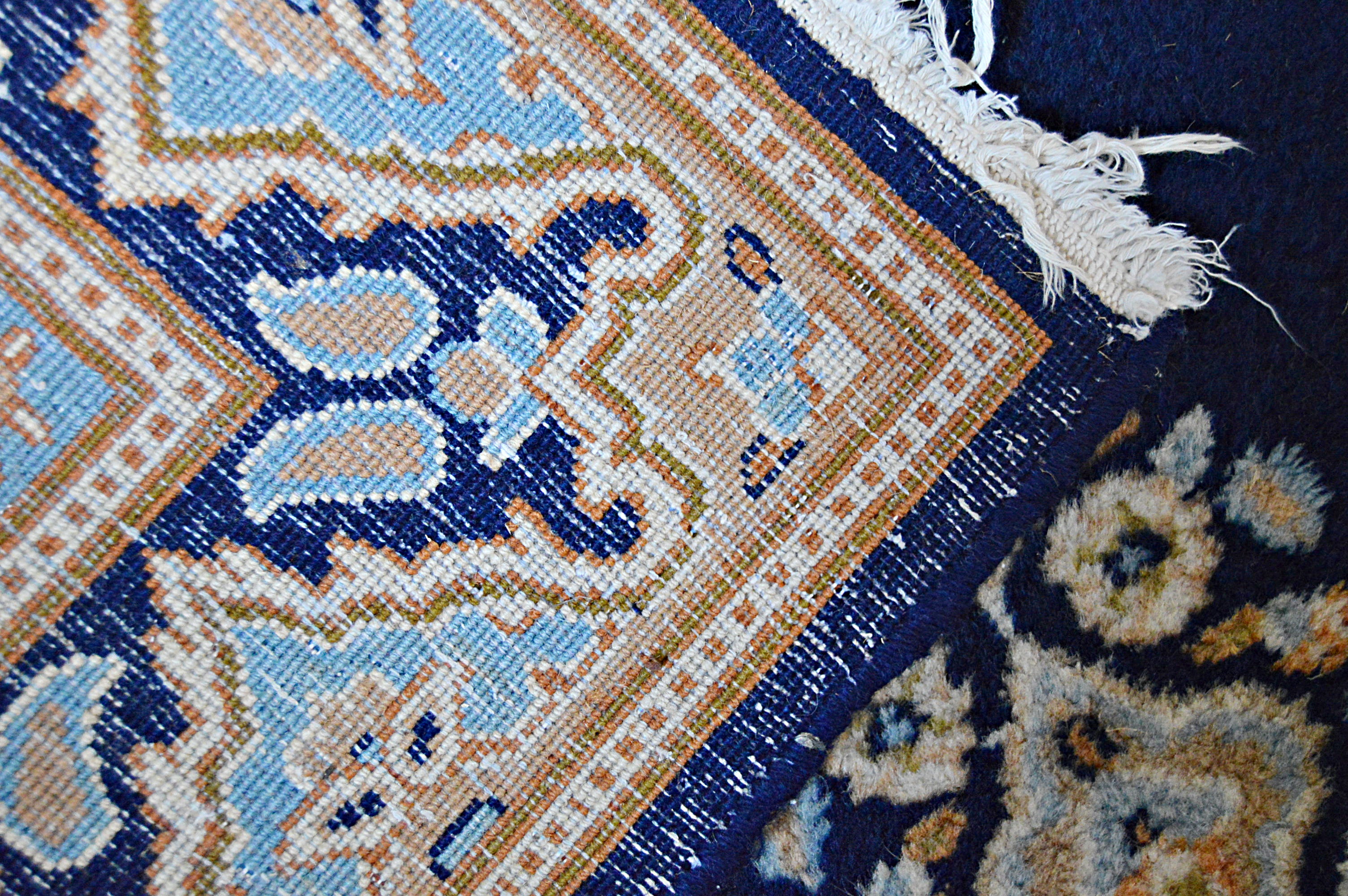 Semi-Antique Hand-Knotted Persian Wool Accent Rug