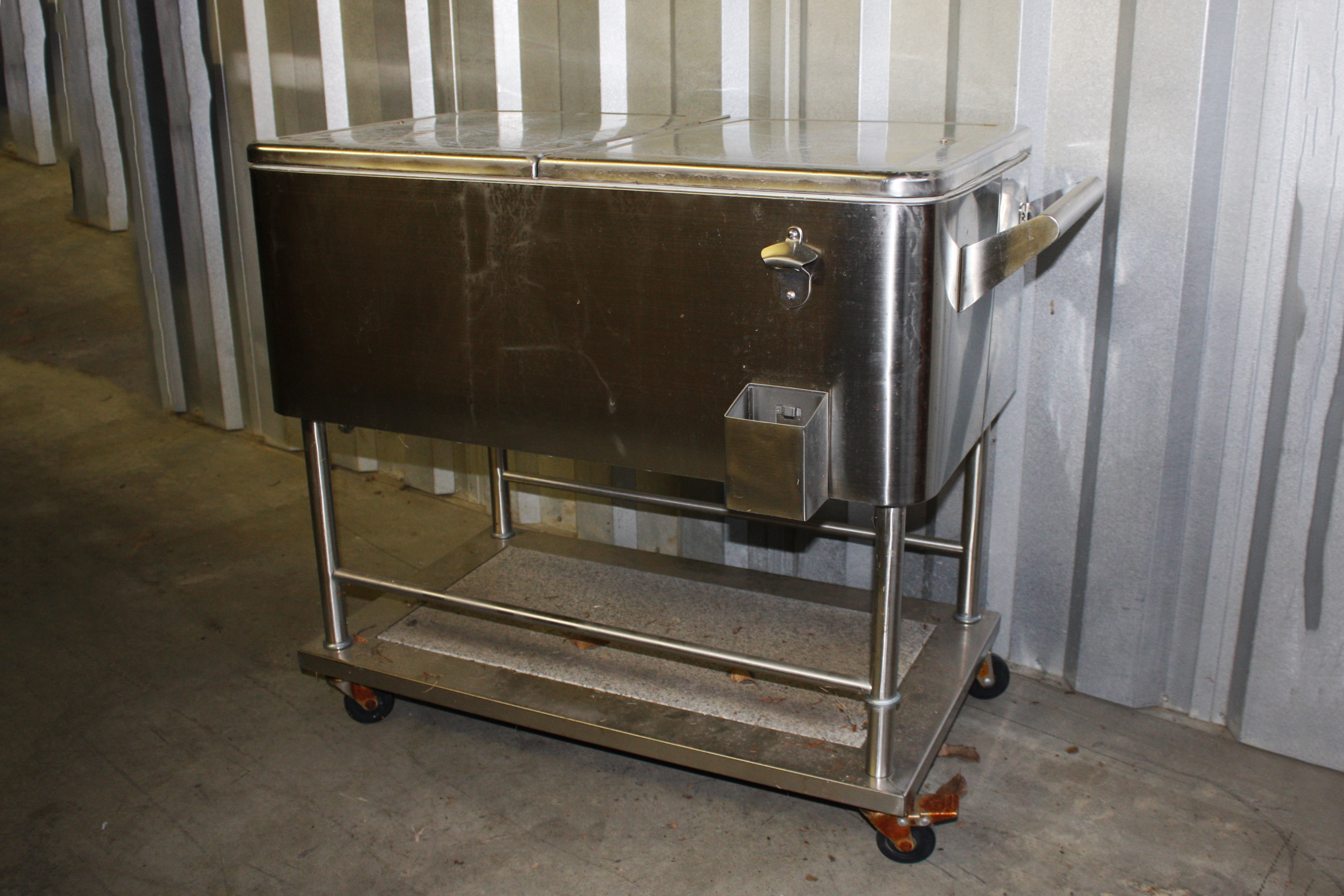 Metal Cooler Rolling Cart