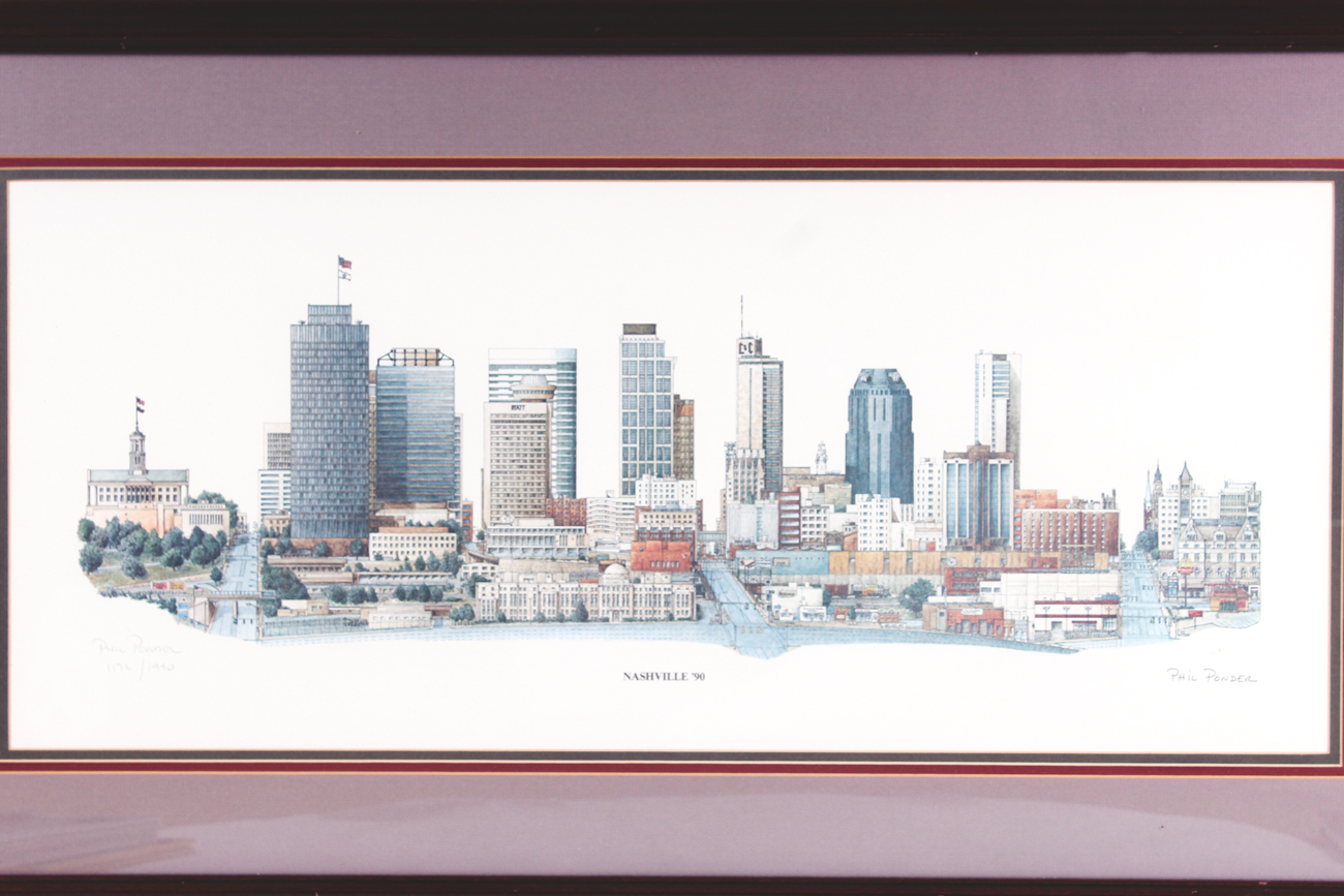 Phil Ponder 1990 Nashville Offset Lithograph