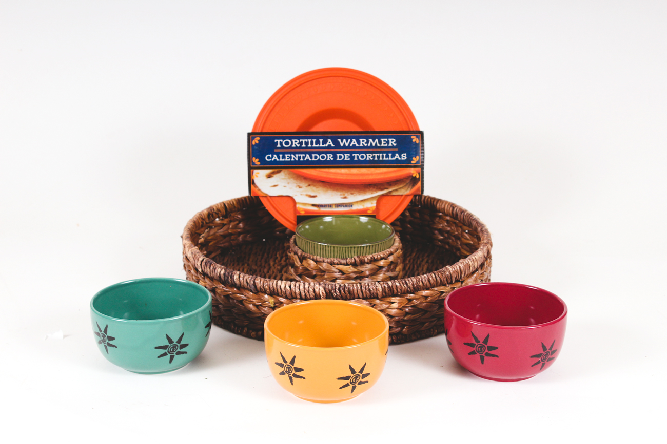 Grouping of Mexican Style Serveware including Tobin James