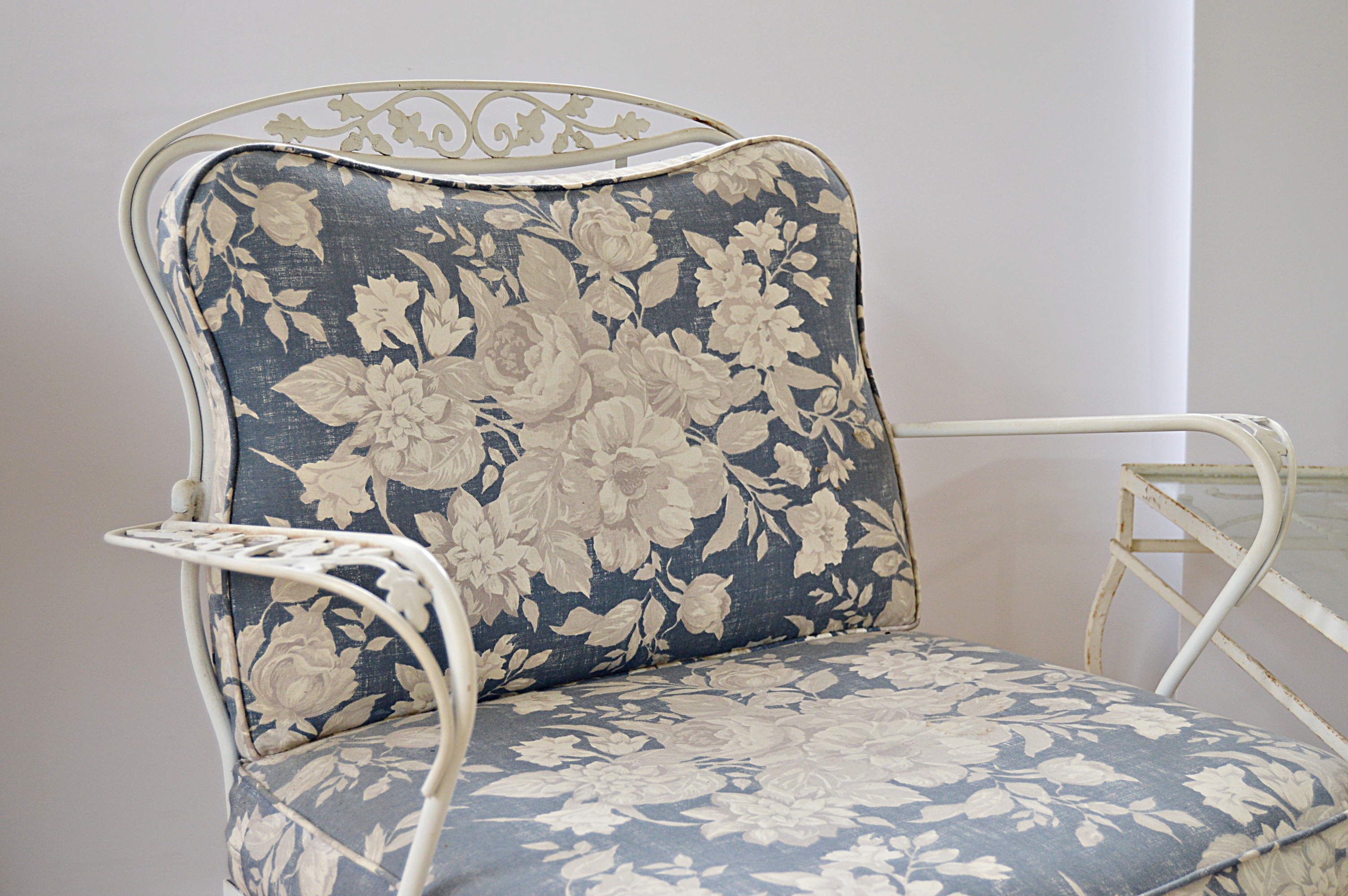 Vintage Iron Patio Chairs and Side Table