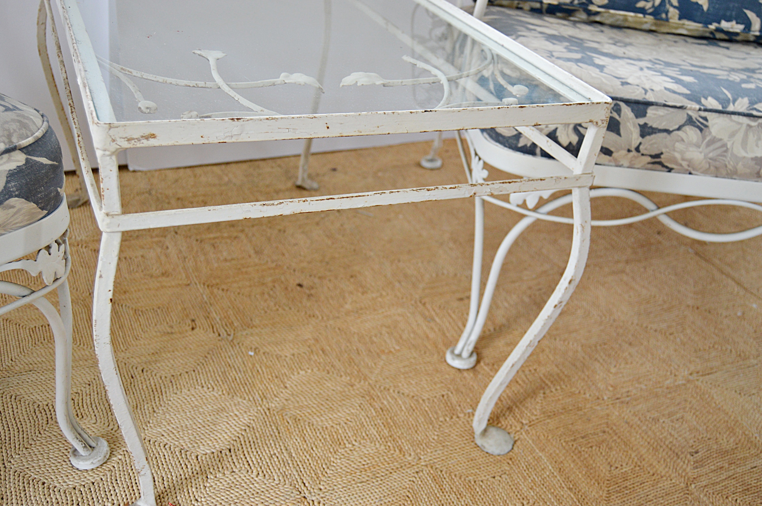 Vintage Iron Patio Chairs and Side Table