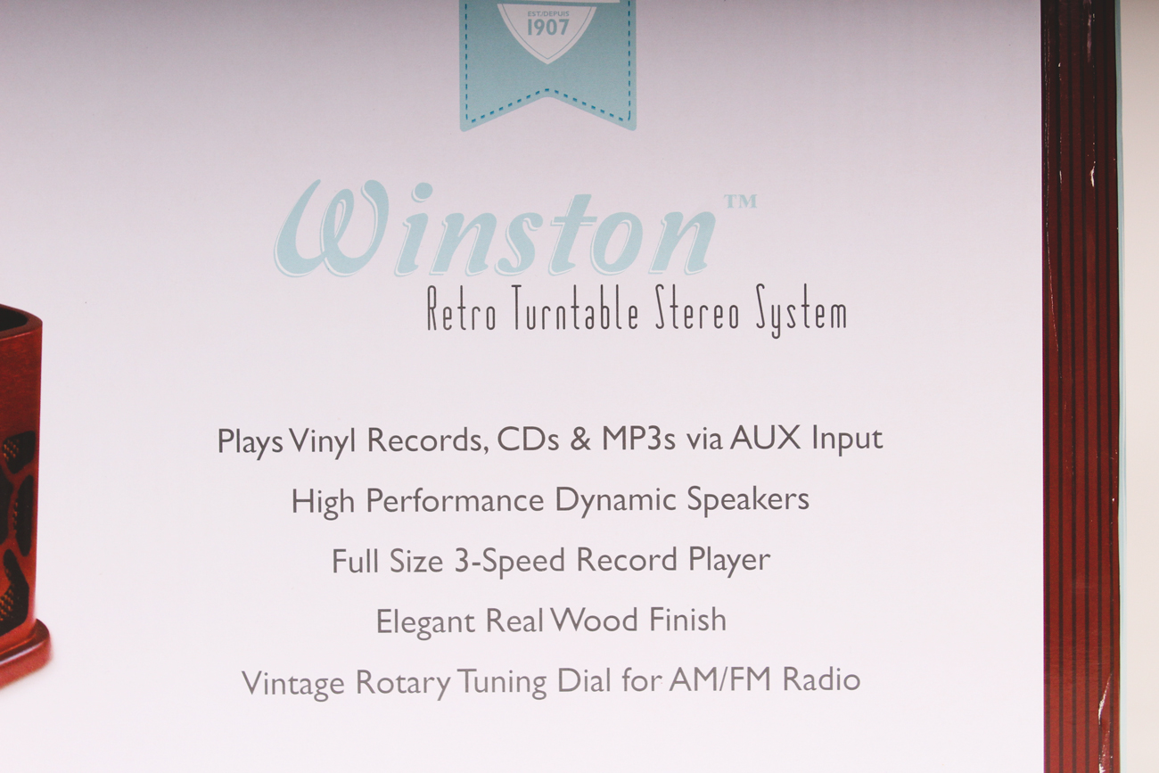 Electrohome Winston Retro Turntable Stereo System