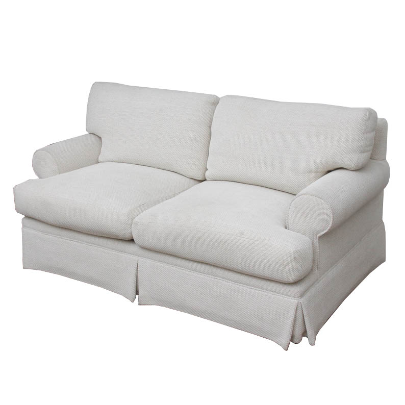 Hoff Miller White Upholstered Loveseat