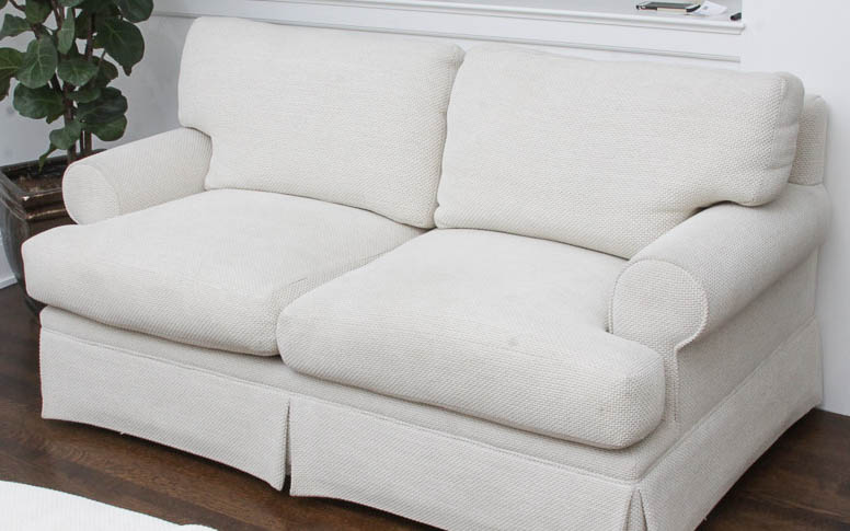 Hoff Miller White Upholstered Loveseat