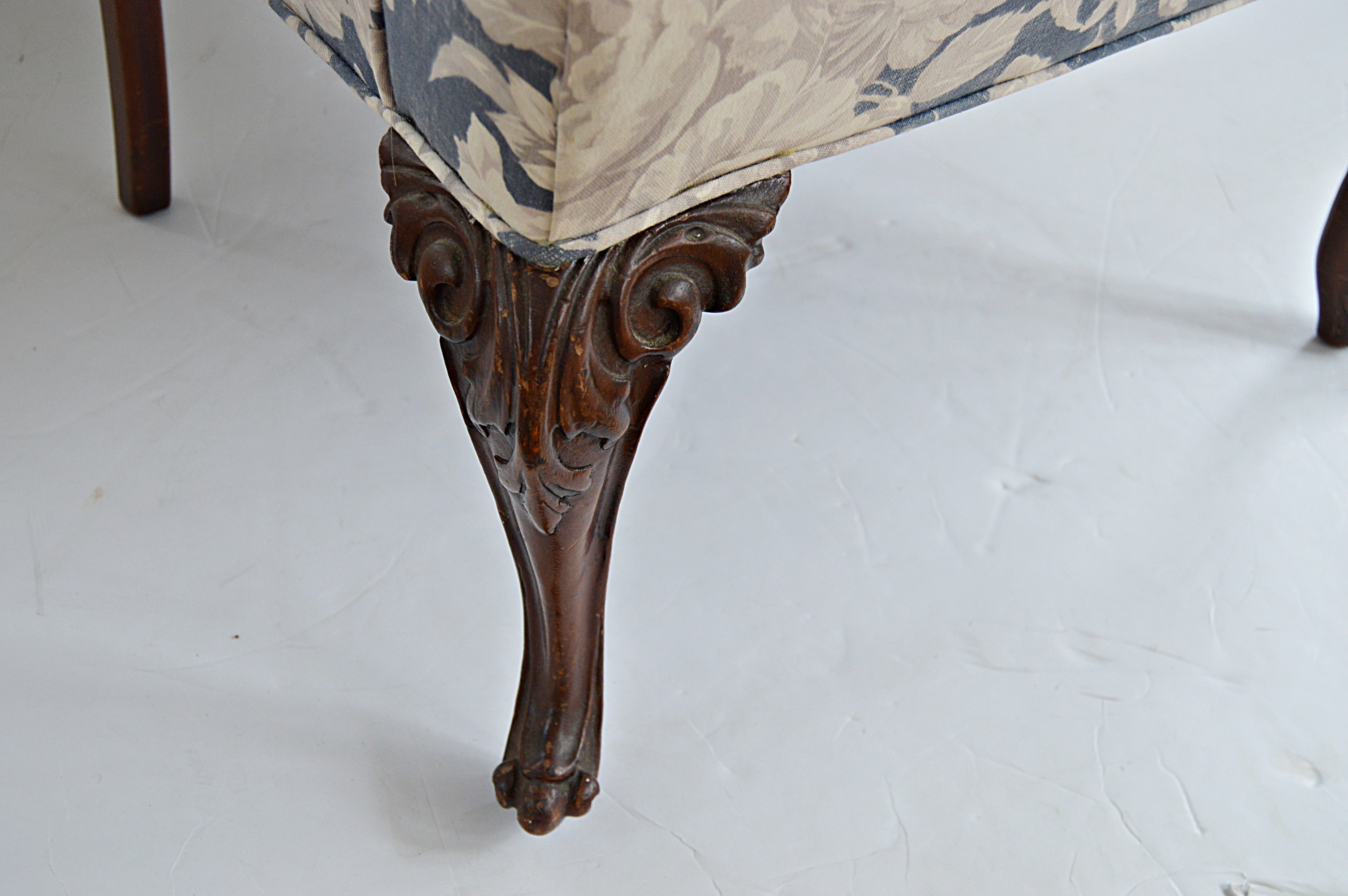 Vintage Queen Anne Style Wingback Chair