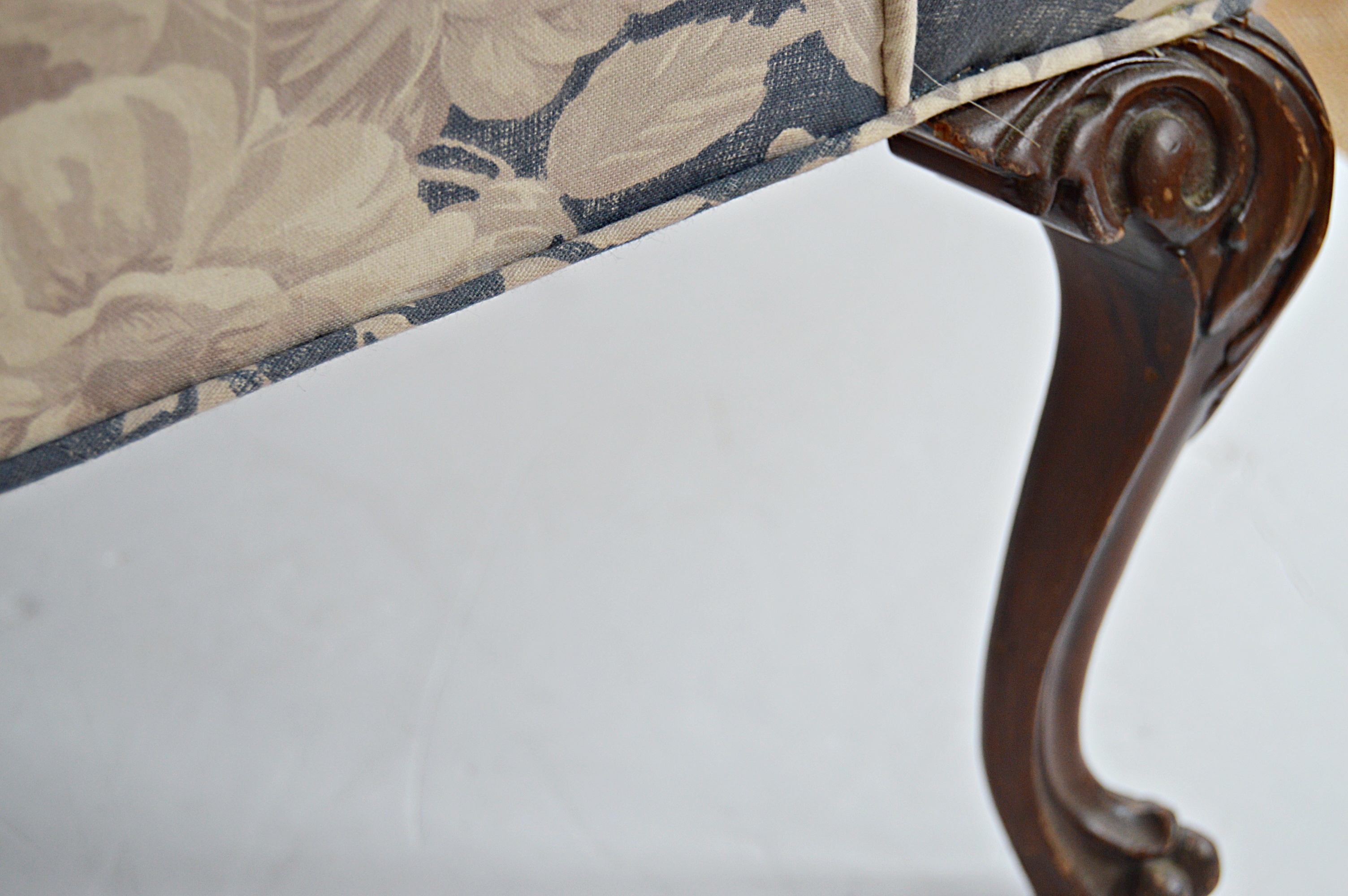 Vintage Queen Anne Style Wingback Chair