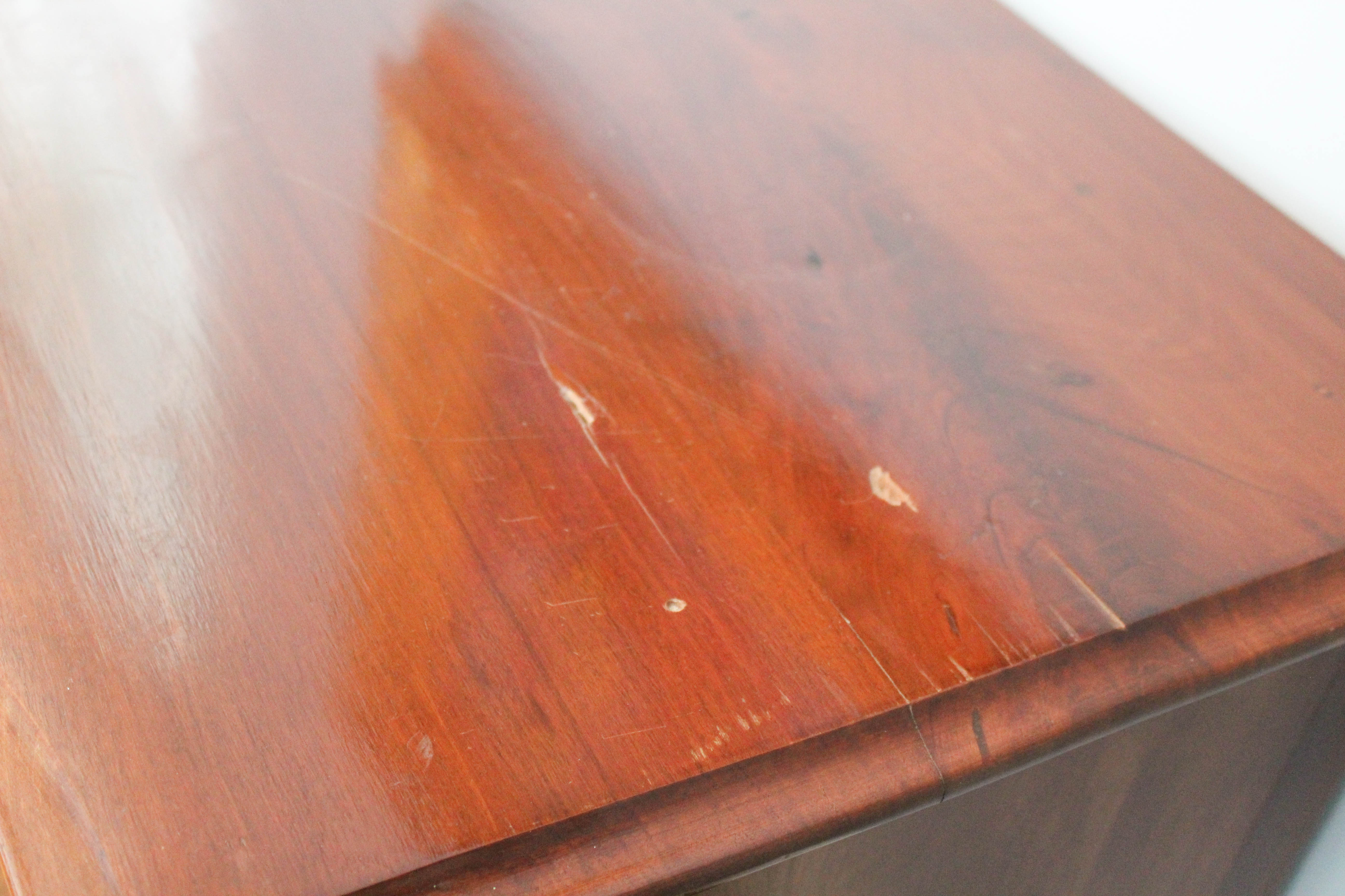 Antique Cherry Chest of Drawers with Lightwood Inlay Borders