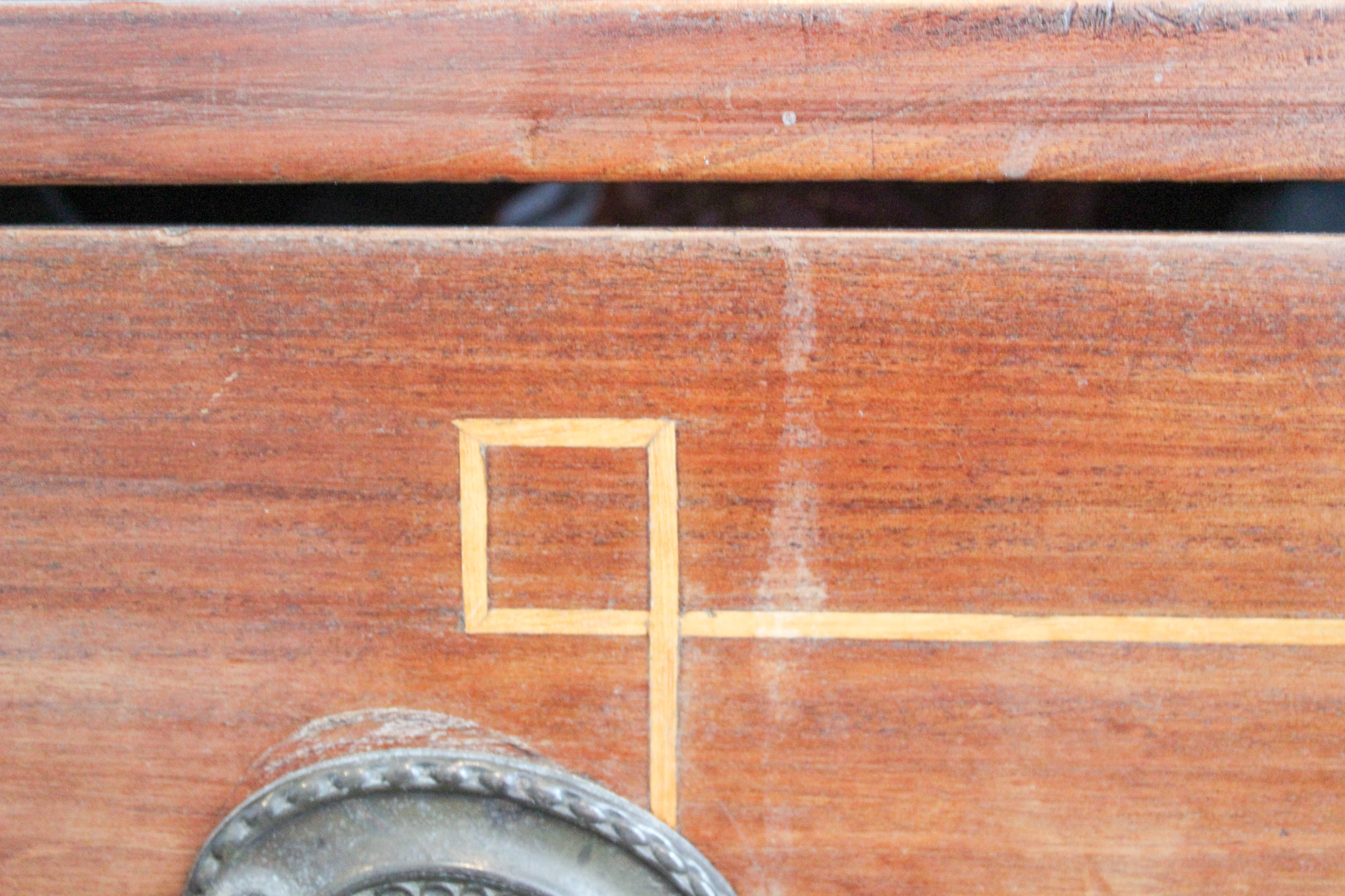 Antique Cherry Chest of Drawers with Lightwood Inlay Borders