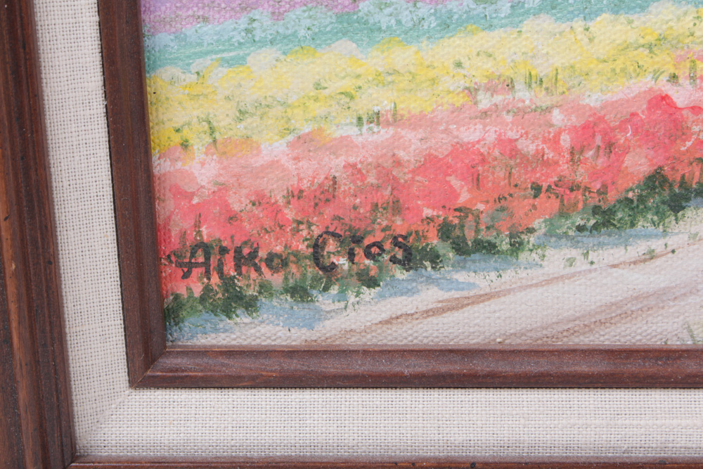 Aiko Cios Signed Oil Landscape
