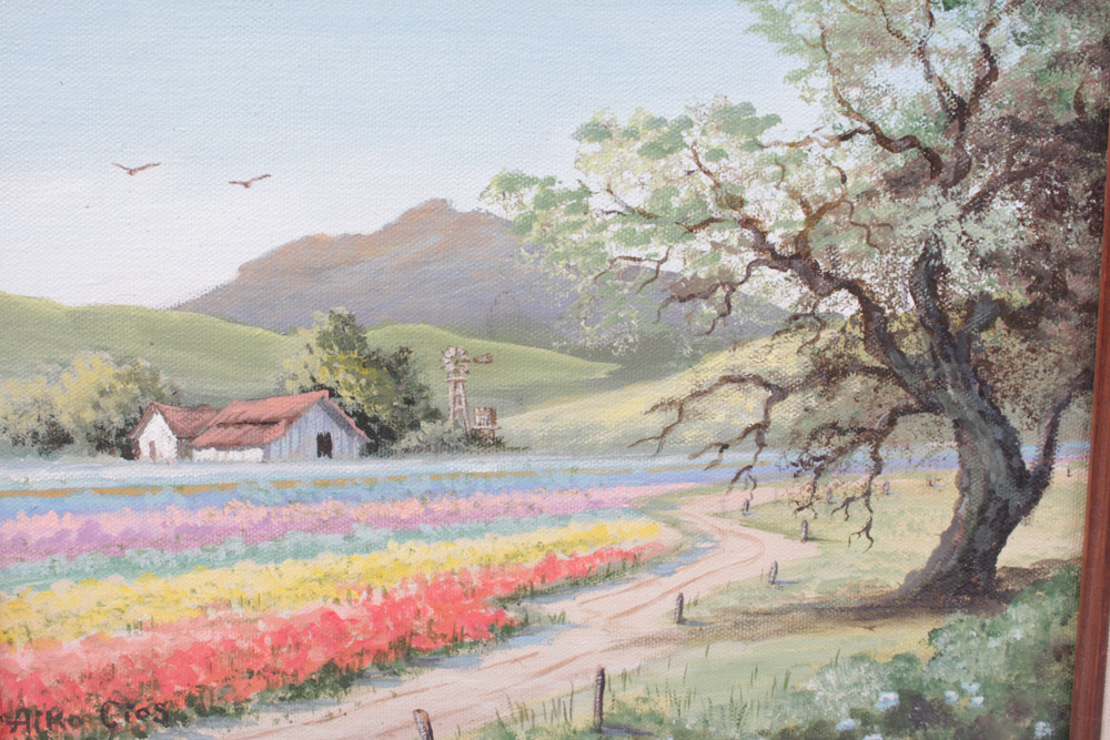 Aiko Cios Signed Oil Landscape