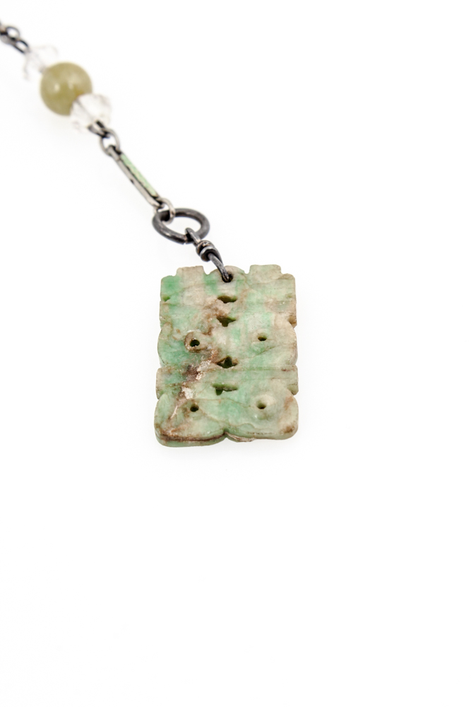 Sterling Silver Bracelets with Crystal Beads and Jadeite