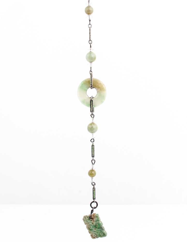 Sterling Silver Bracelets with Crystal Beads and Jadeite