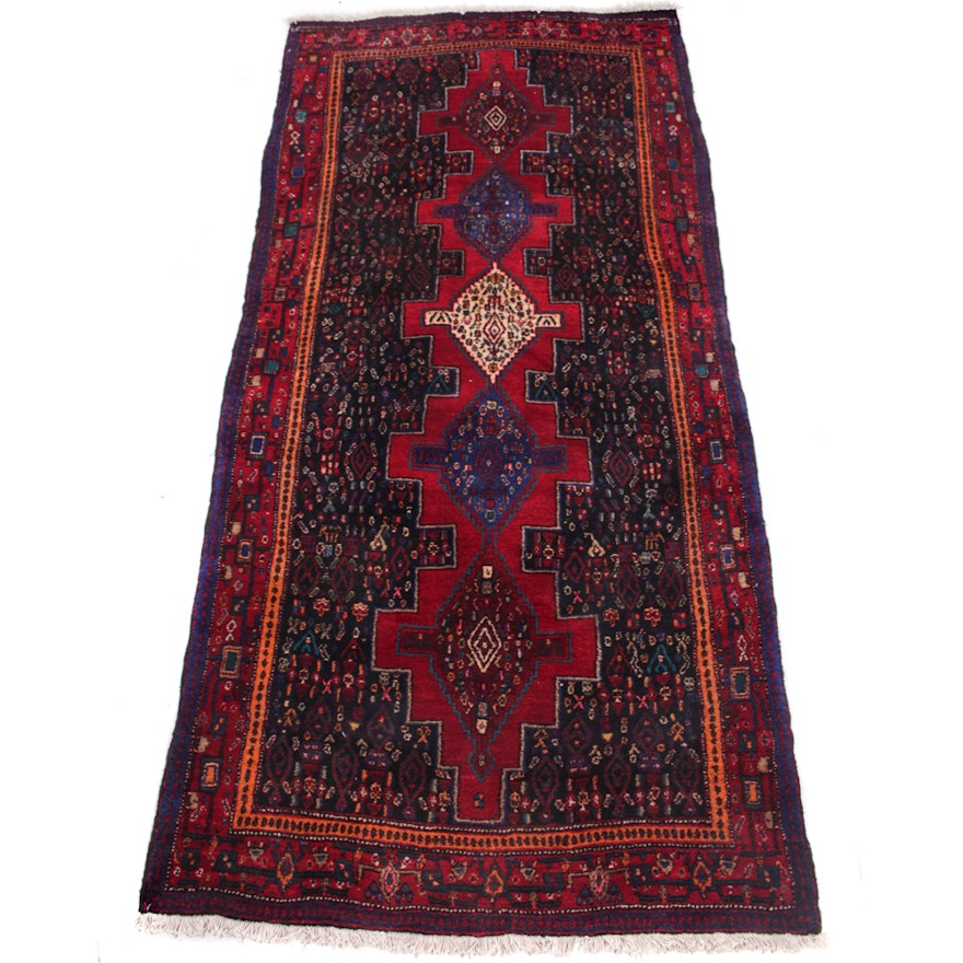 Vintage Hand-Knotted Persian Afshar Bijar Rug