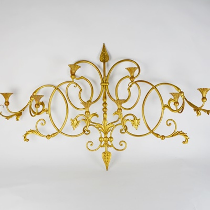 Decorative Rococo Style Wall Panel Candle Sconce
