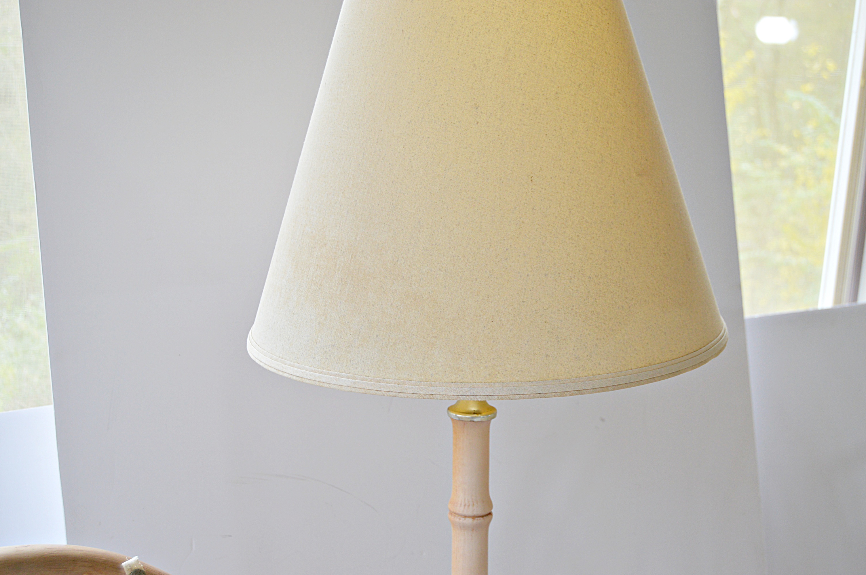 Canadian Bentwood Platform Rockers, Floor Lamp, Wicker Table