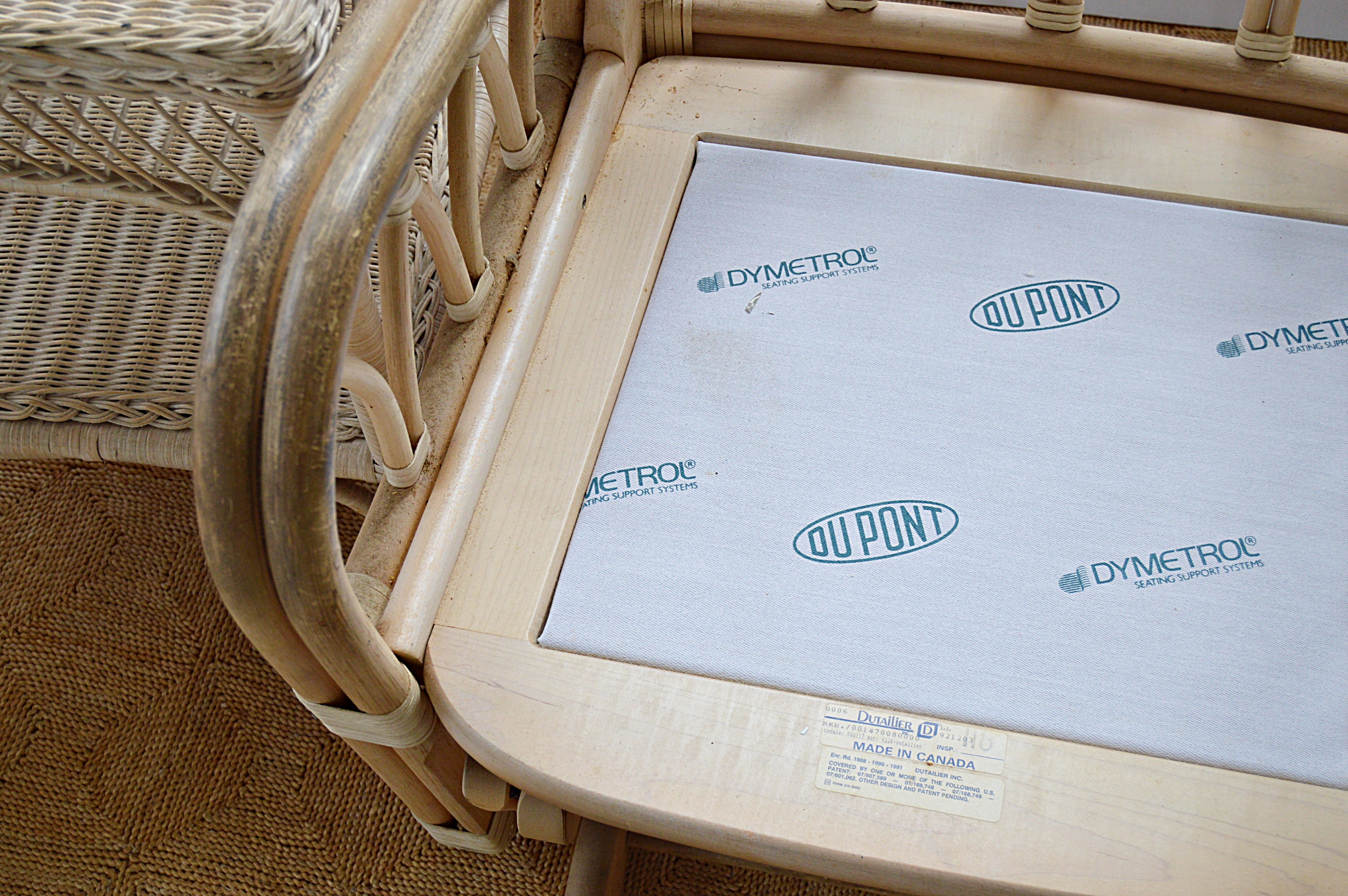 Canadian Bentwood Platform Rockers, Floor Lamp, Wicker Table