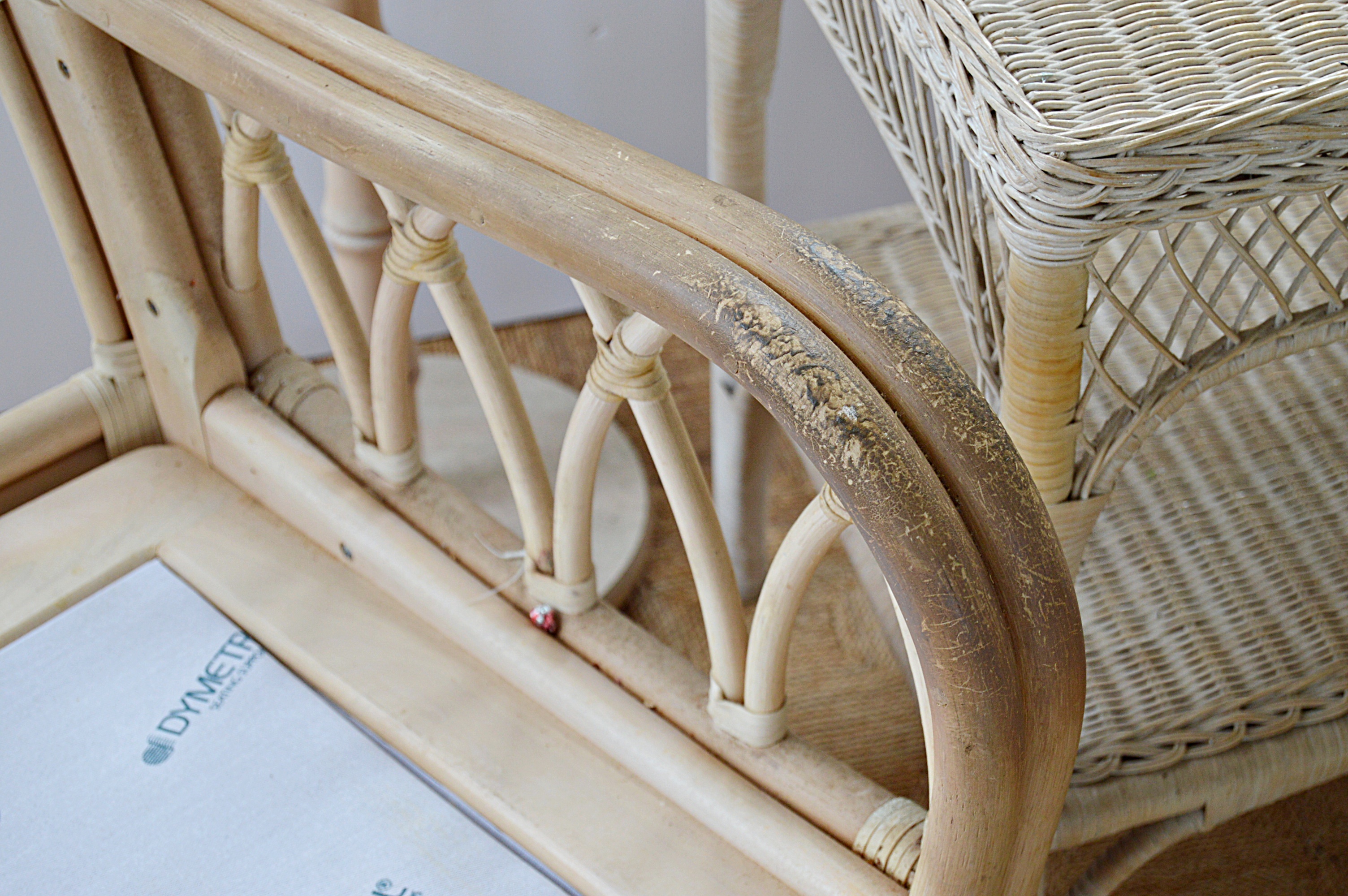 Canadian Bentwood Platform Rockers, Floor Lamp, Wicker Table