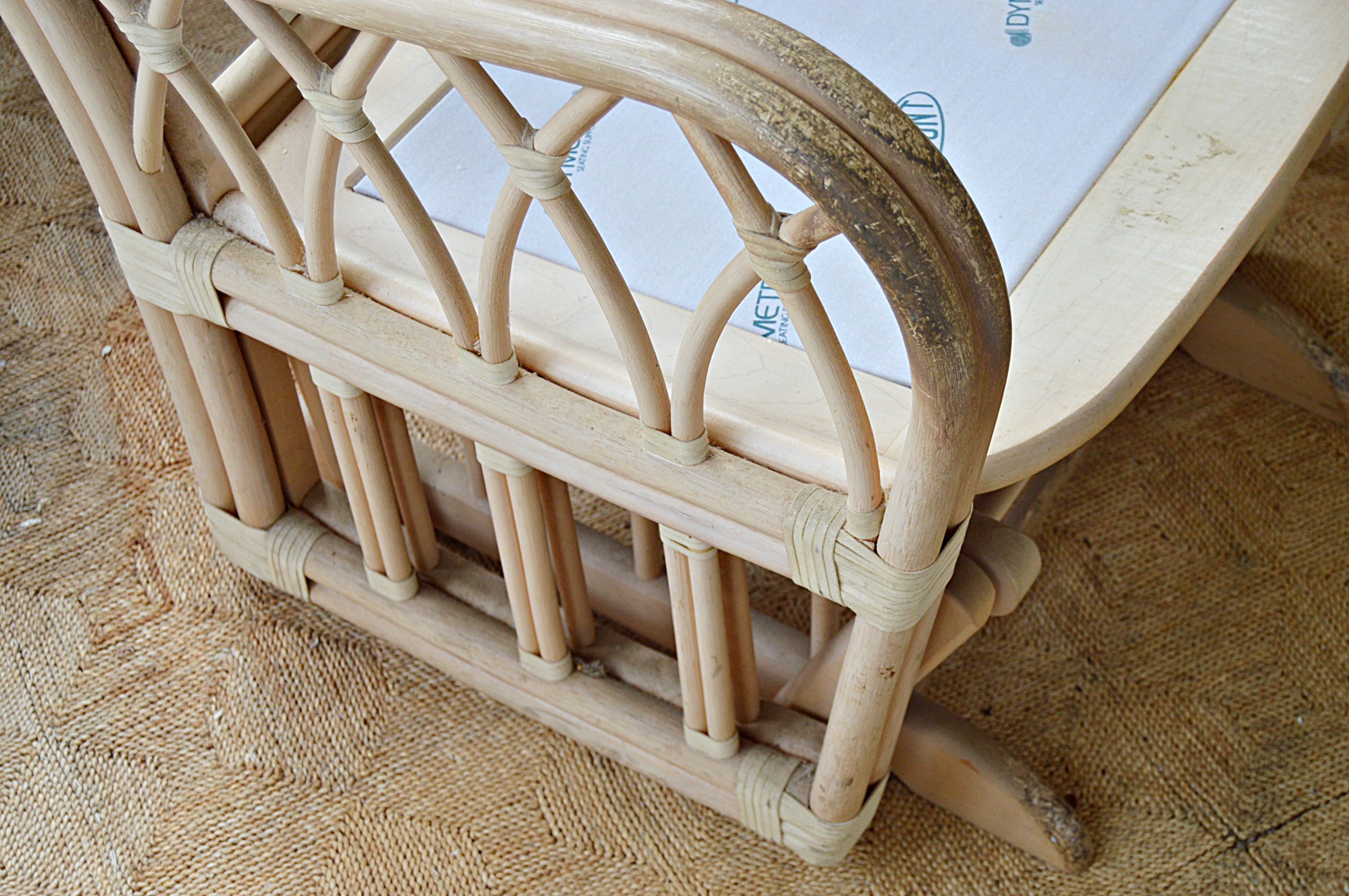 Canadian Bentwood Platform Rockers, Floor Lamp, Wicker Table